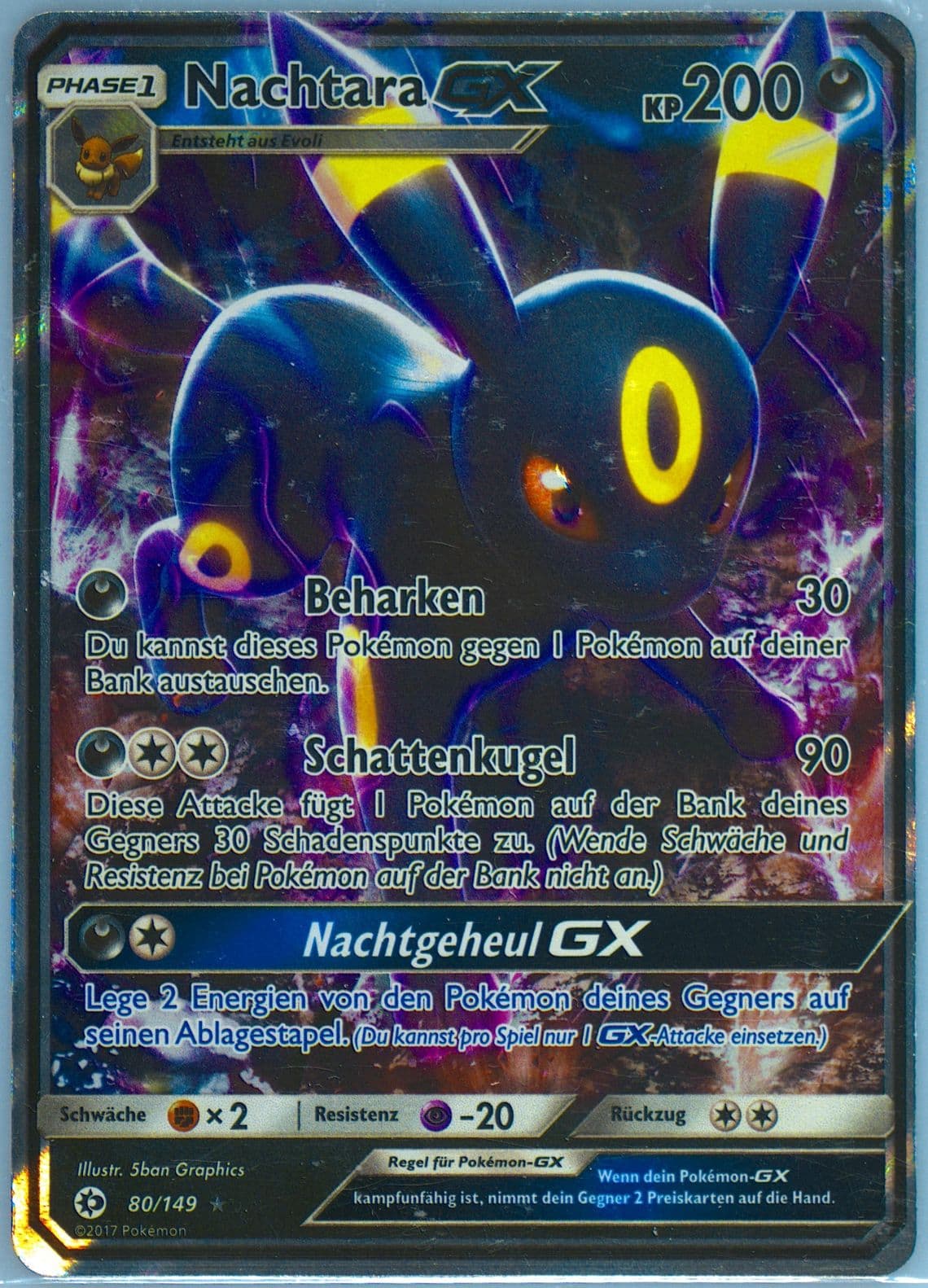 Nachtara GX German (80) 2017 Pokemon Sun & Moon