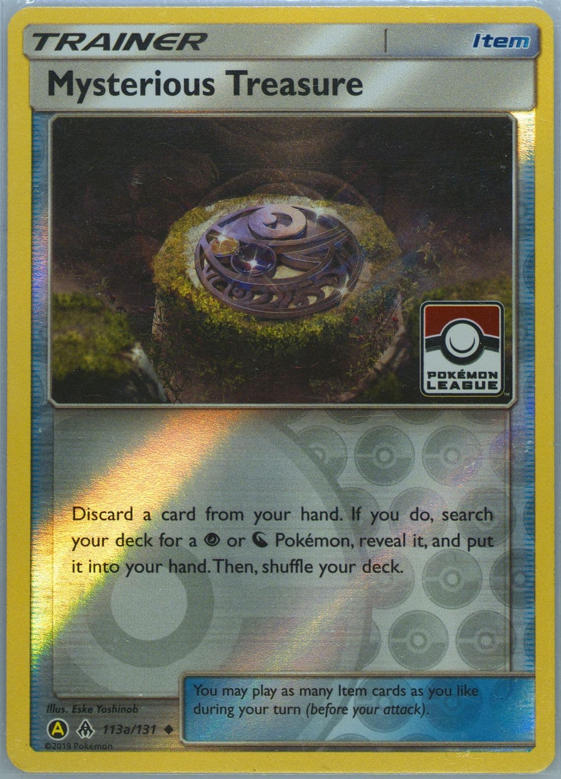 Mysterious Treasure-Reverse Foil 2019 Yellow A Alternate Art Pokemon League (113a) 2018 Pokemon Sun & Moon Forbidden Light