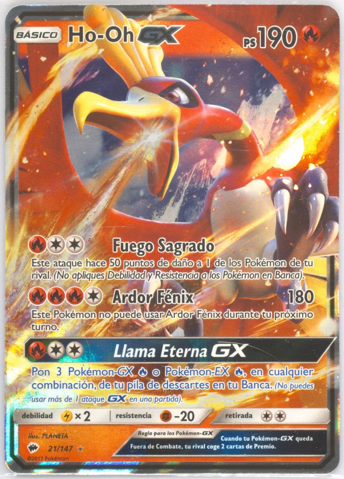 HO-Oh GX Spanish (21) 2017 Pokemon Sun & Moon Burning Shadows