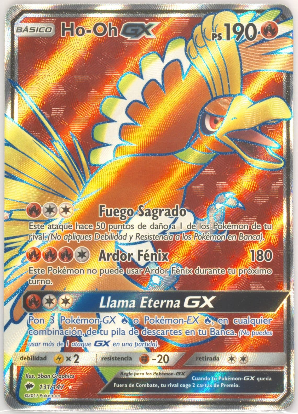 Full Art/HO-Oh GX Spanish (131) 2017 Pokemon Sun & Moon Burning Shadows