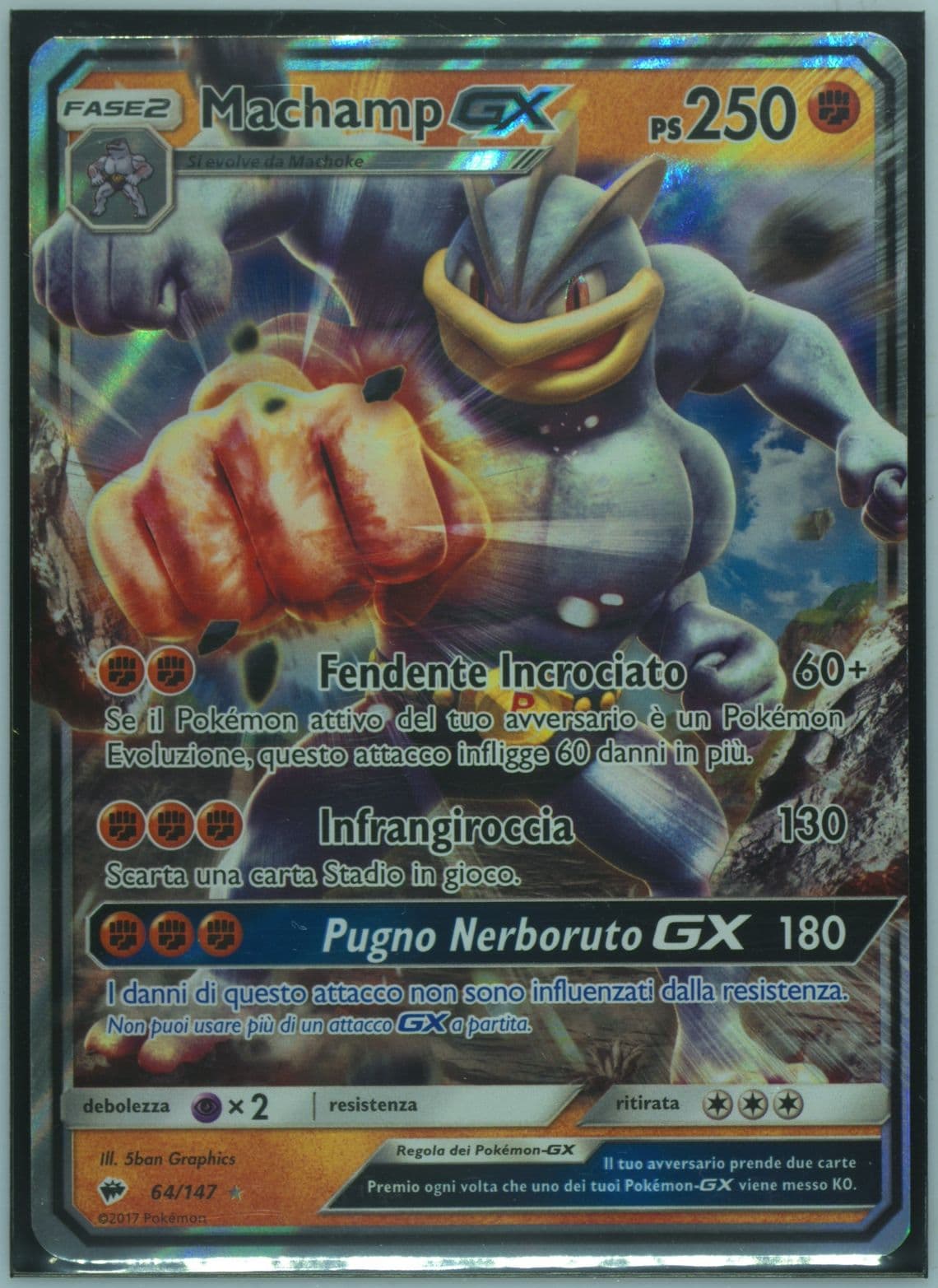 Machamp GX Italian (64) 2017 Pokemon Sun & Moon Burning Shadows