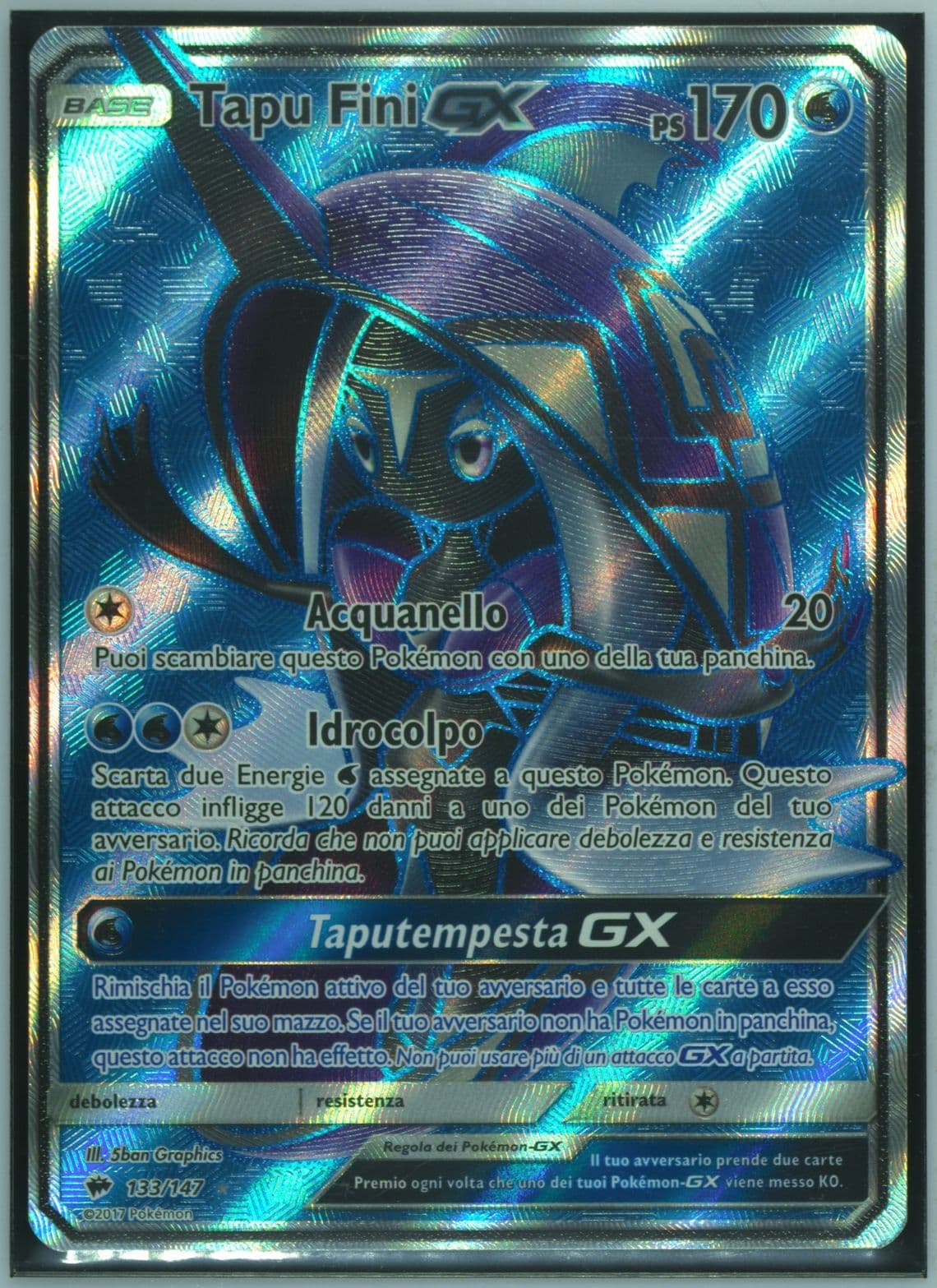 Full Art/Tapu Fini GX Italian (133) 2017 Pokemon Sun & Moon Burning Shadows