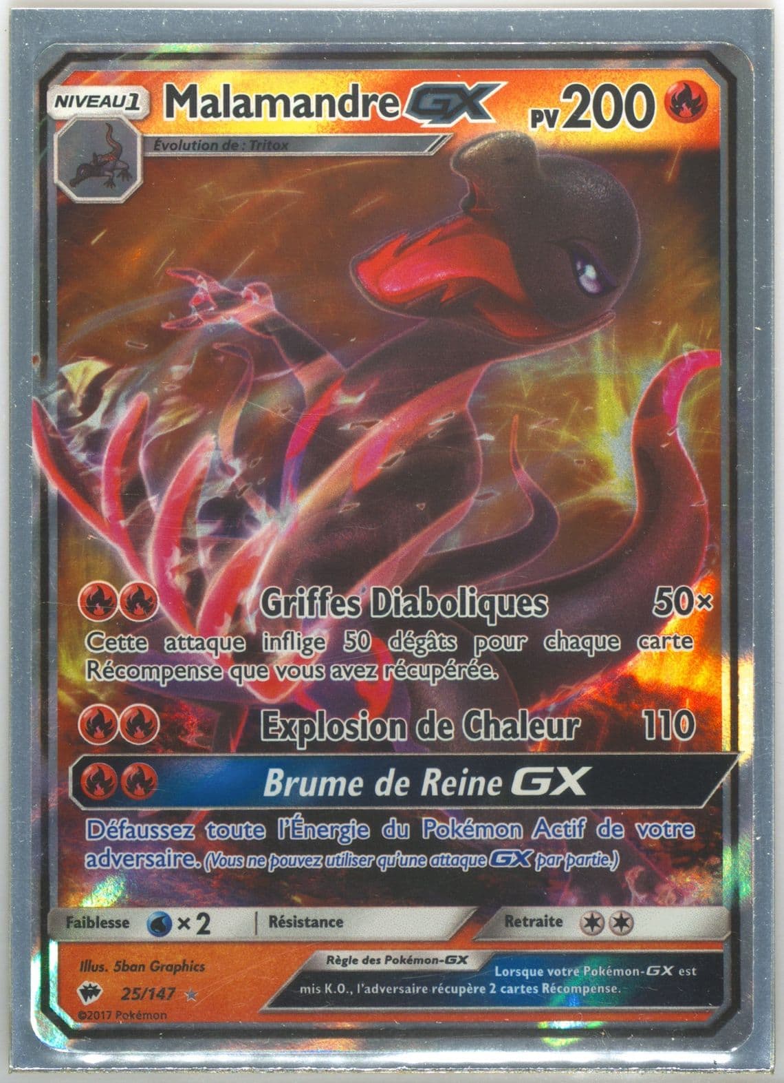 Malamandre GX French (25) 2017 Pokemon Sun & Moon Burning Shadows