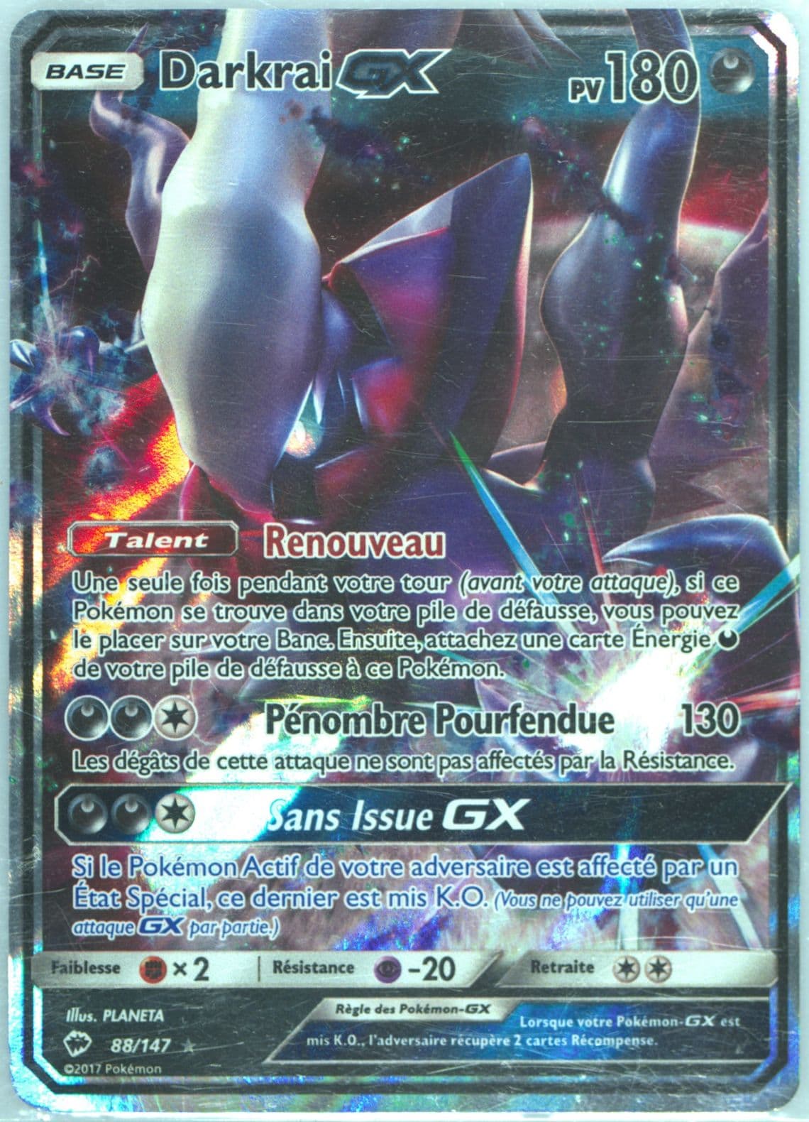 Darkrai GX French (88) 2017 Pokemon Sun & Moon Burning Shadows