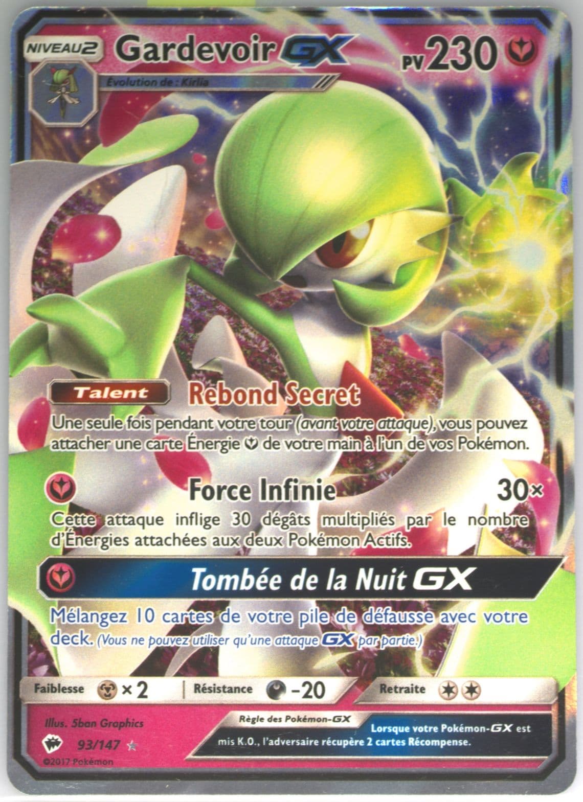 Gardevoir GX French (93) 2017 Pokemon Sun & Moon Burning Shadows