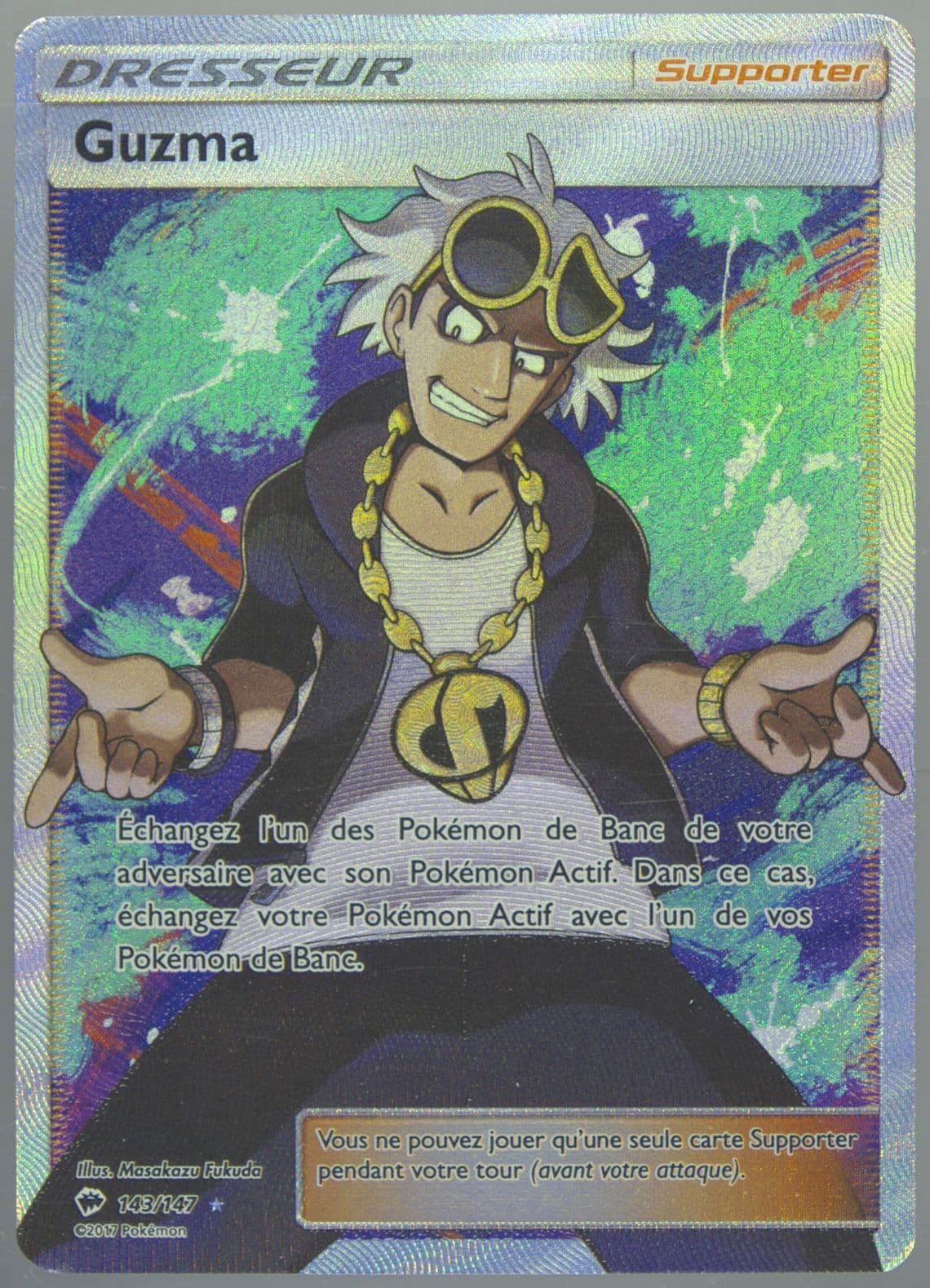 Full Art/Guzma French (143) 2017 Pokemon Sun & Moon Burning Shadows