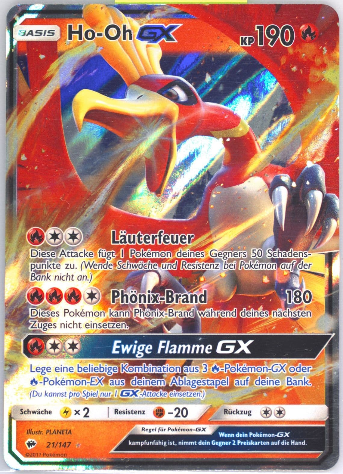 HO-Oh GX German (21) 2017 Pokemon Sun & Moon Burning Shadows