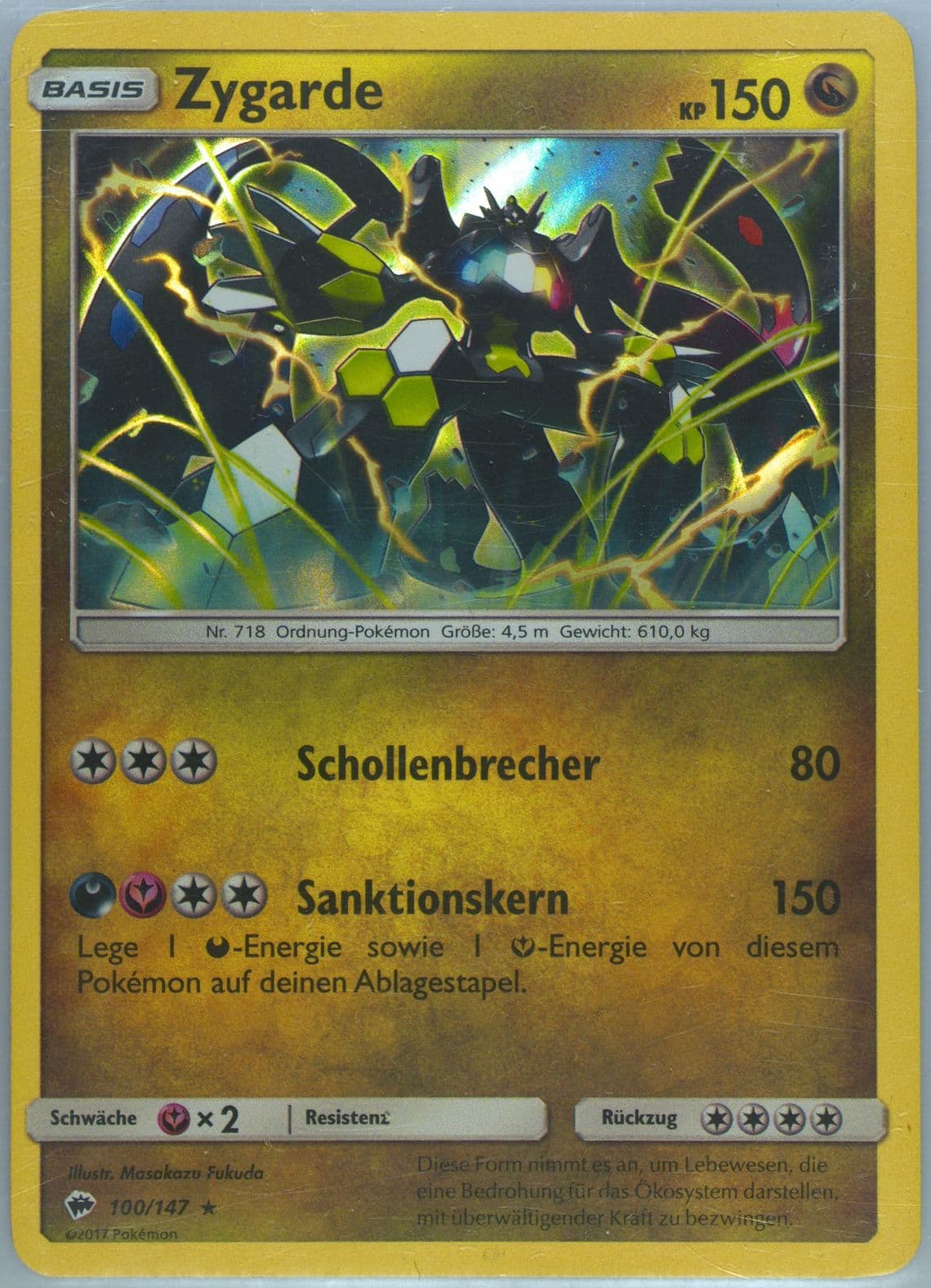 Zygarde-Holo German (100) 2017 Pokemon Sun & Moon Burning Shadows