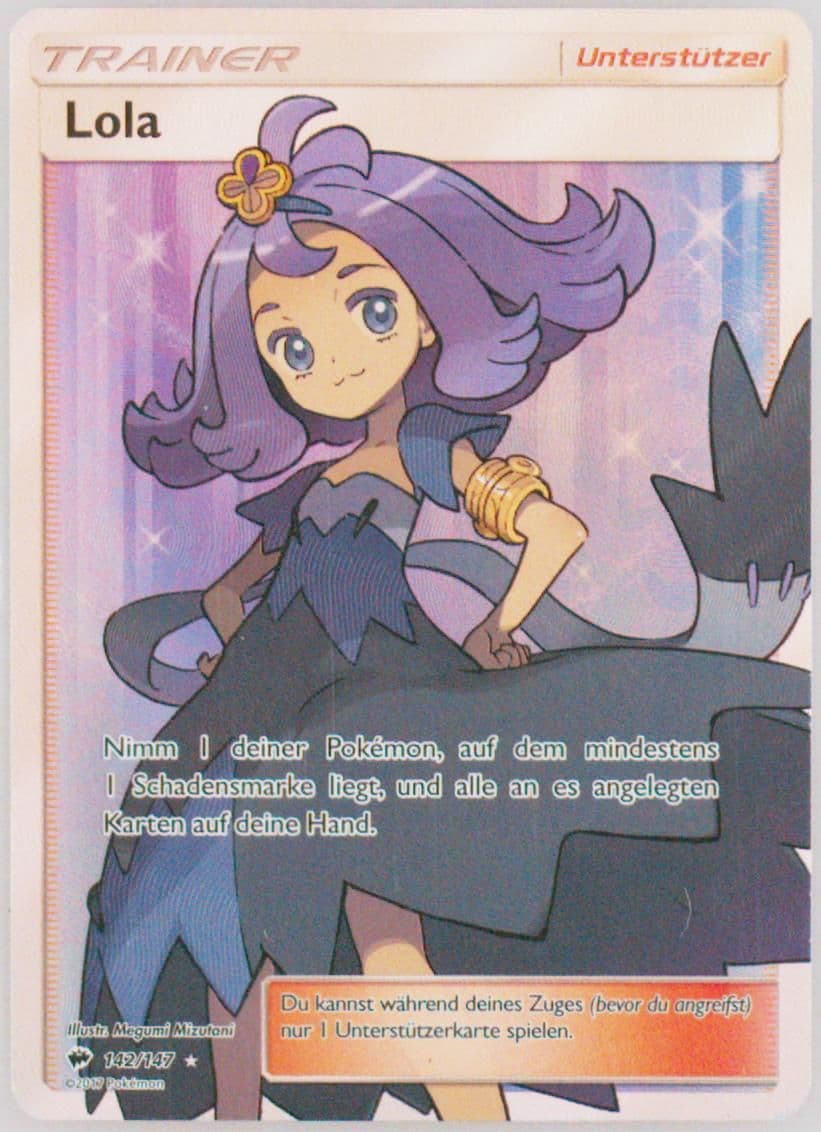 Full Art/Lola German (142) 2017 Pokemon Sun & Moon Burning Shadows