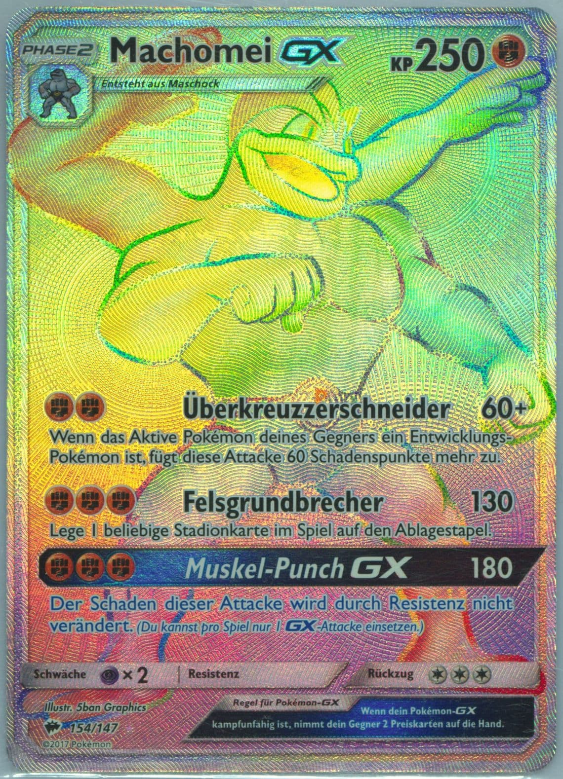 Full Art/Machomei GX German-Secret (154) 2017 Pokemon Sun & Moon Burning Shadows