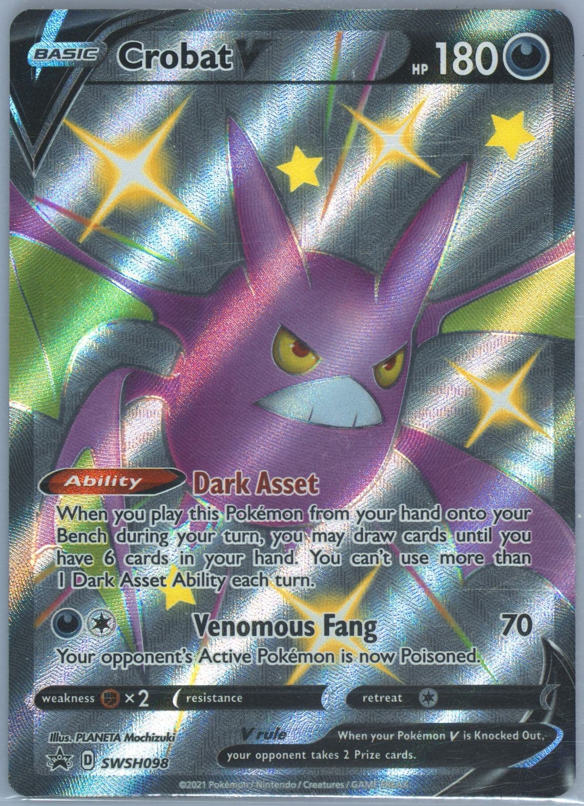 Full Art/Crobat V Shining Fates Premium Collection Box (098) 2021 Pokemon Swsh Black Star Promo