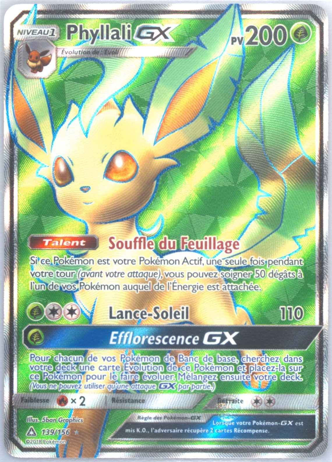 Full Art/Phyllali GX French (139) 2018 Pokemon Sun & Moon Ultra Prism