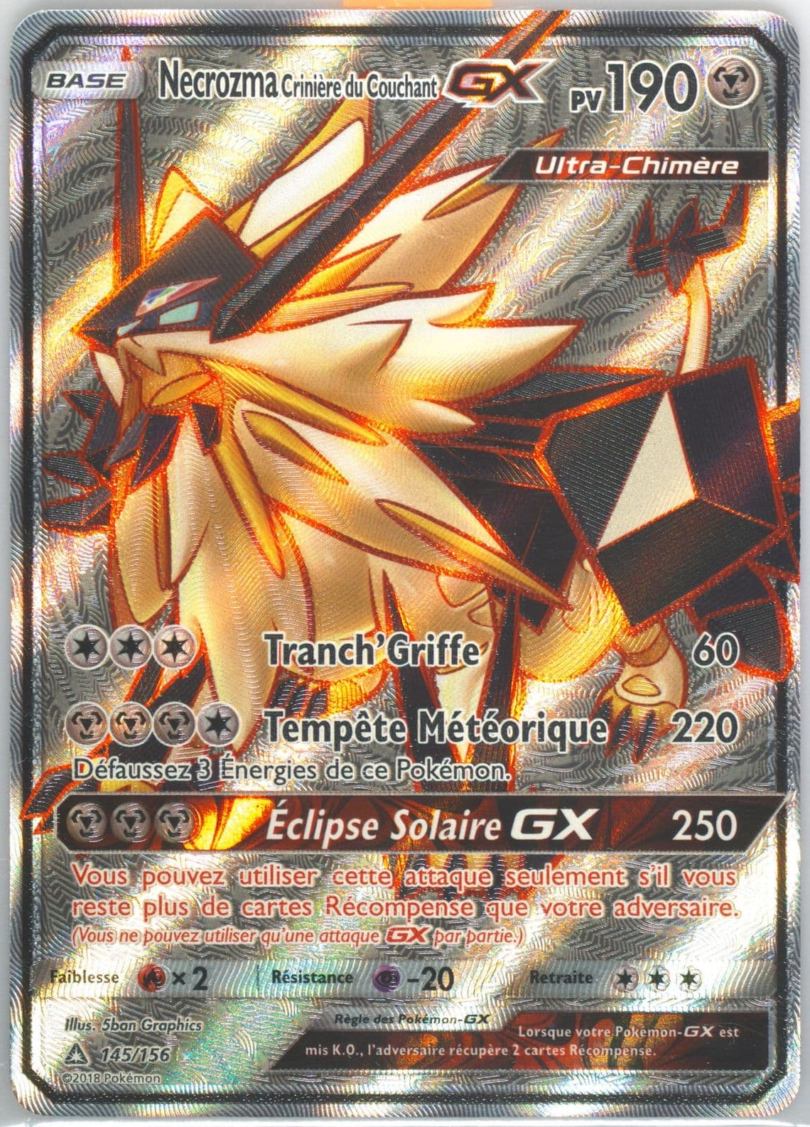 Full Art/Necrozma Criniere Du Couchant GX French (145) 2018 Pokemon Sun & Moon Ultra Prism