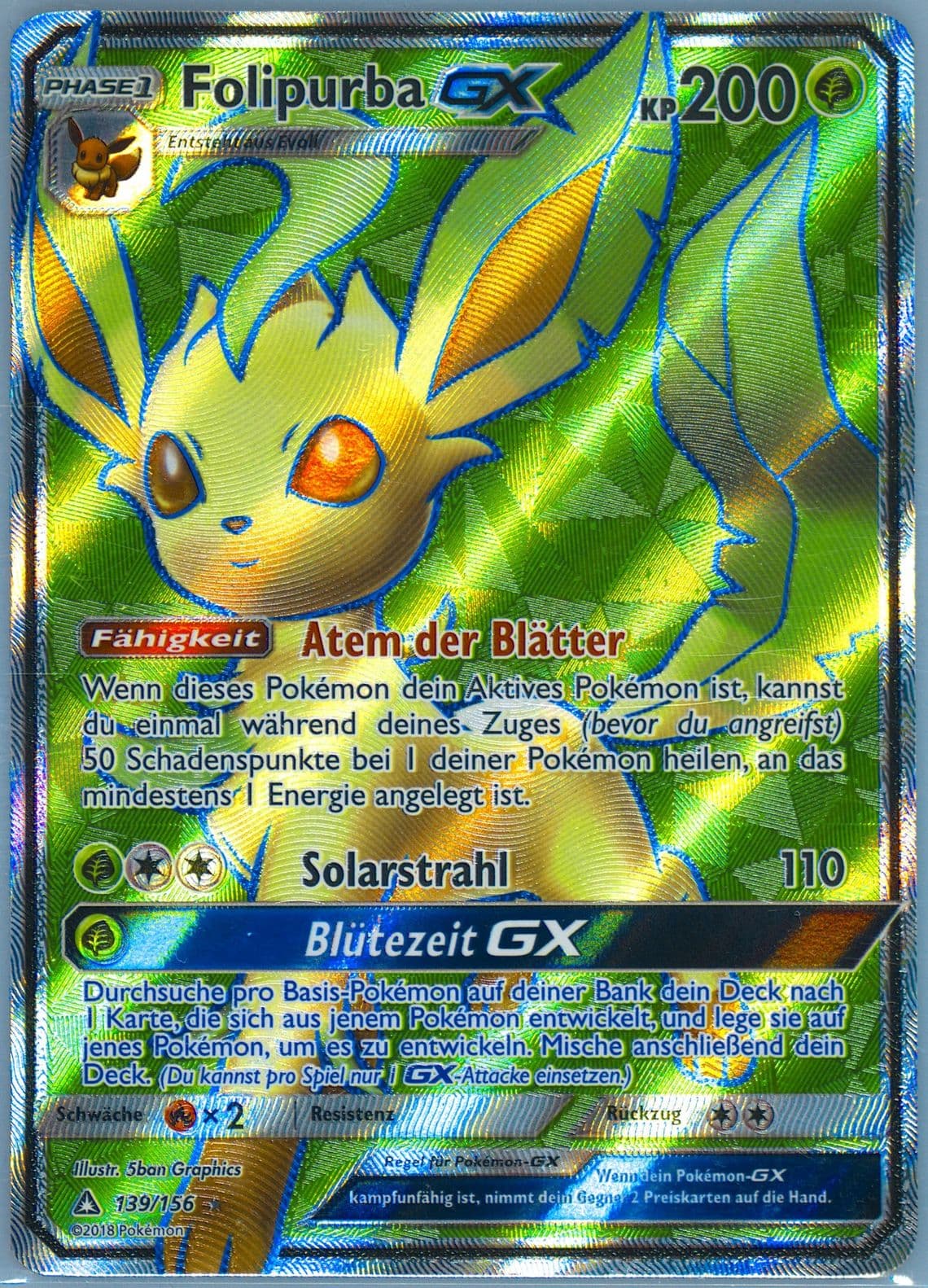 Full Art/Folipurba GX German (139) 2018 Pokemon Sun & Moon Ultra Prism
