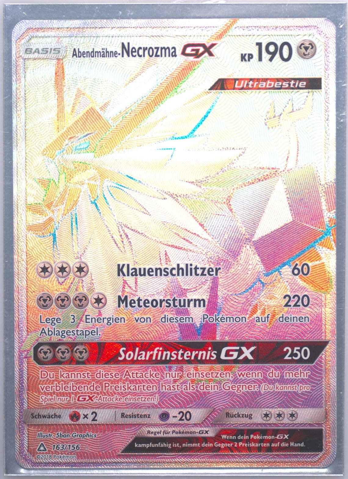 Full Art/Abendmahne-Necrozma GX German-Secret (163) 2018 Pokemon Sun & Moon Ultra Prism