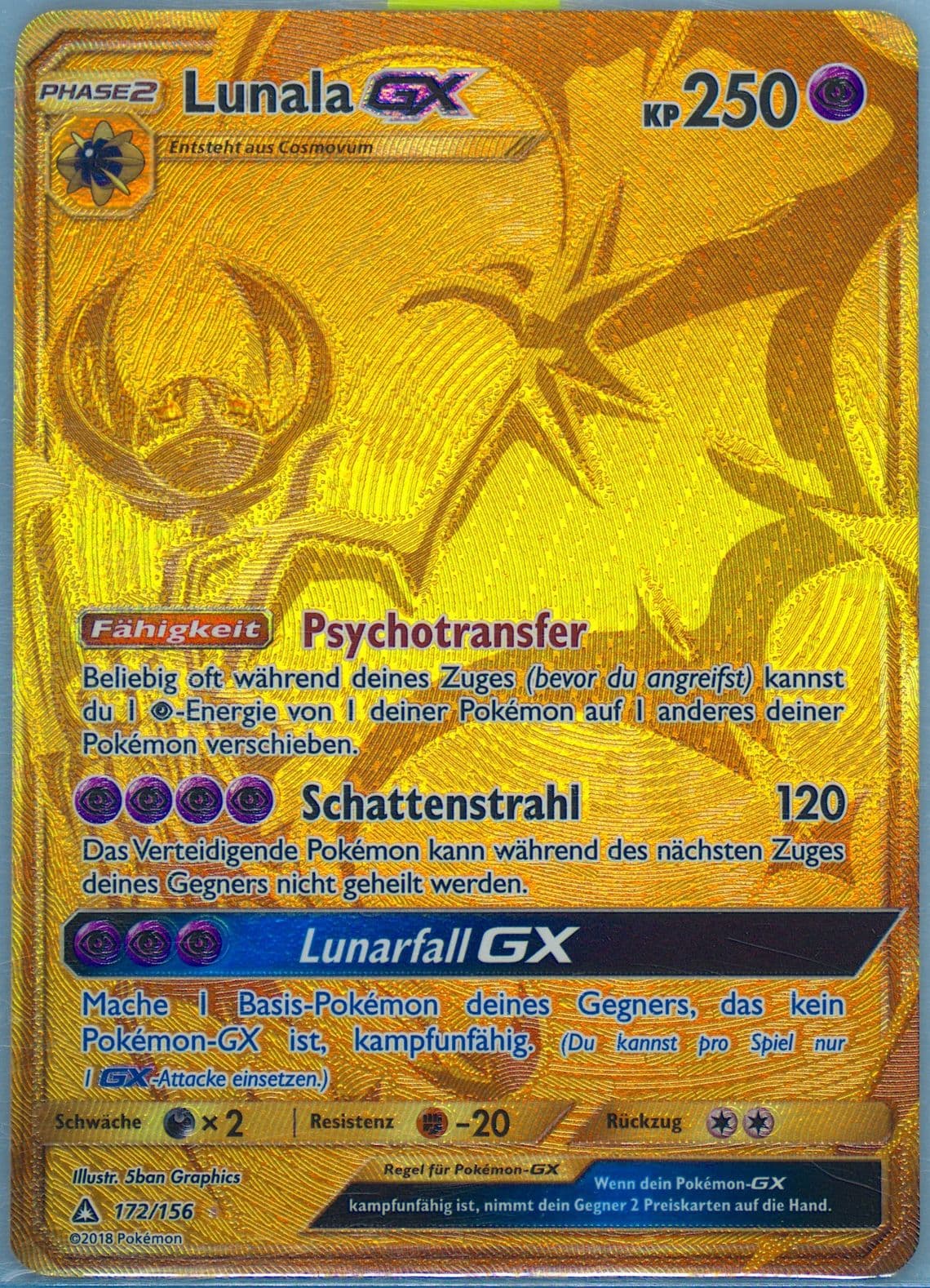 Full Art/Lunala GX German-Secret (172) 2018 Pokemon Sun & Moon Ultra Prism