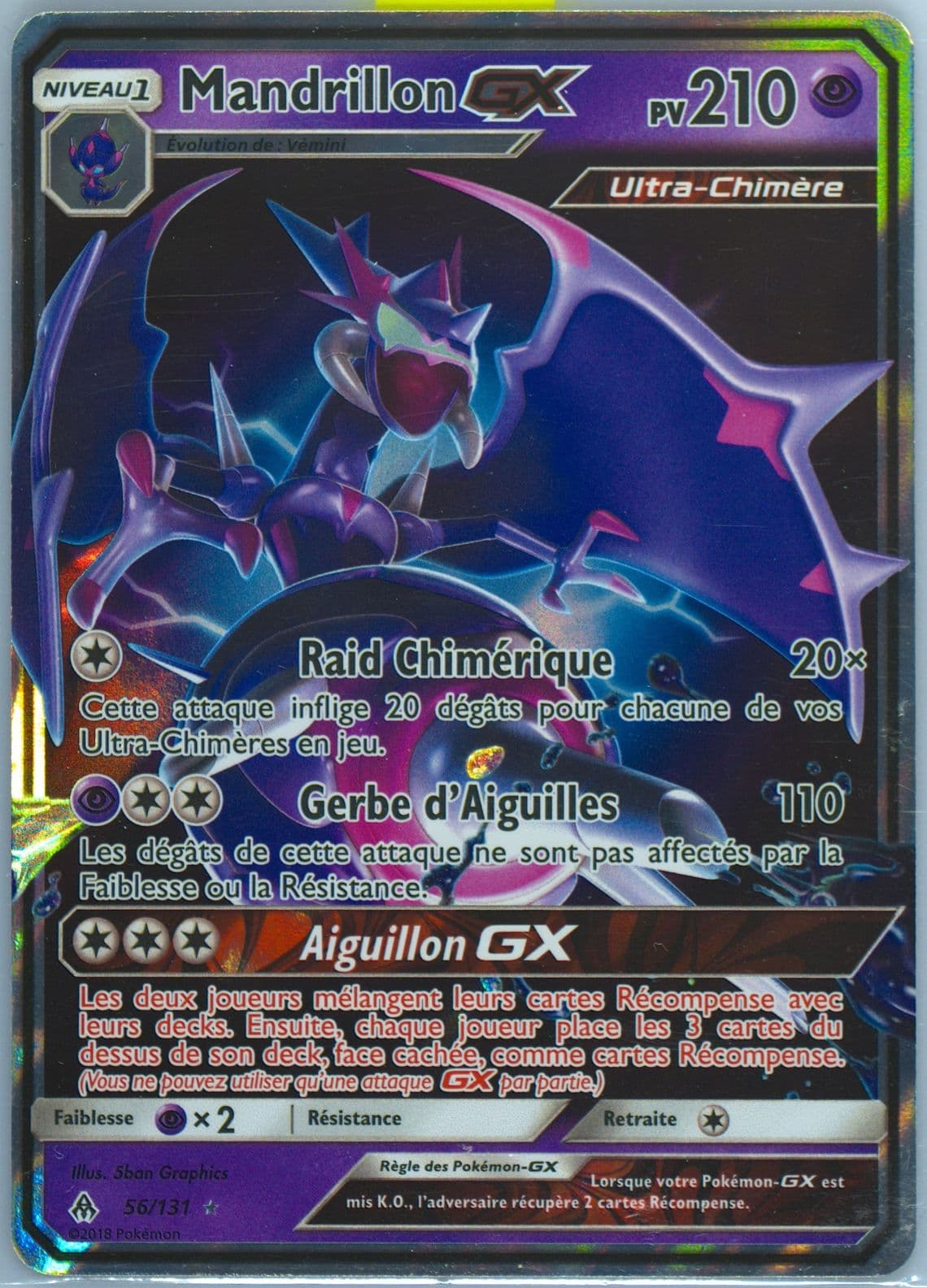 Mandrillon GX French (56) 2018 Pokemon Sun & Moon Forbidden Light