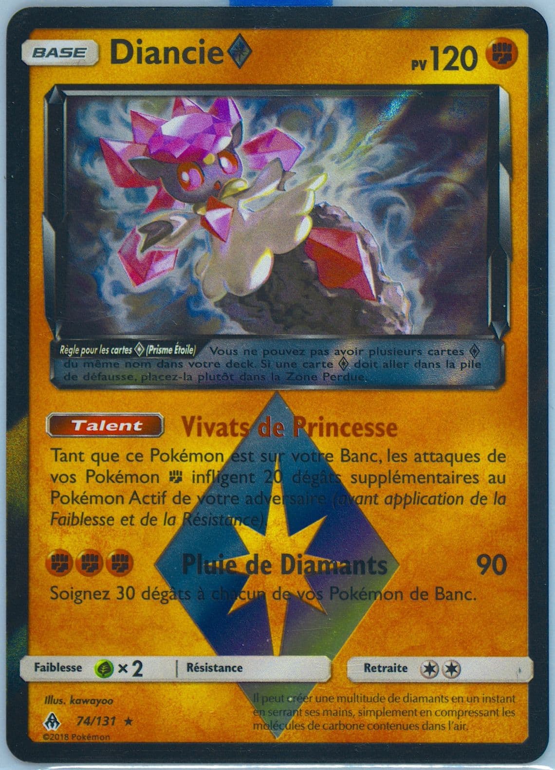 Diancie-Holo French (74) 2018 Pokemon Sun & Moon Forbidden Light