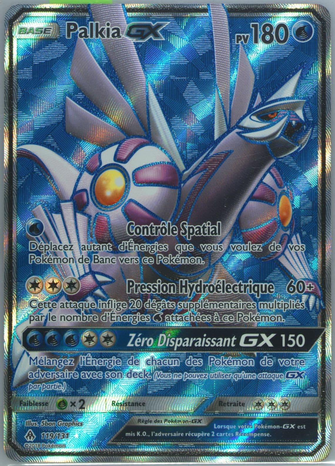 Full Art/Palkia GX French (119) 2018 Pokemon Sun & Moon Forbidden Light
