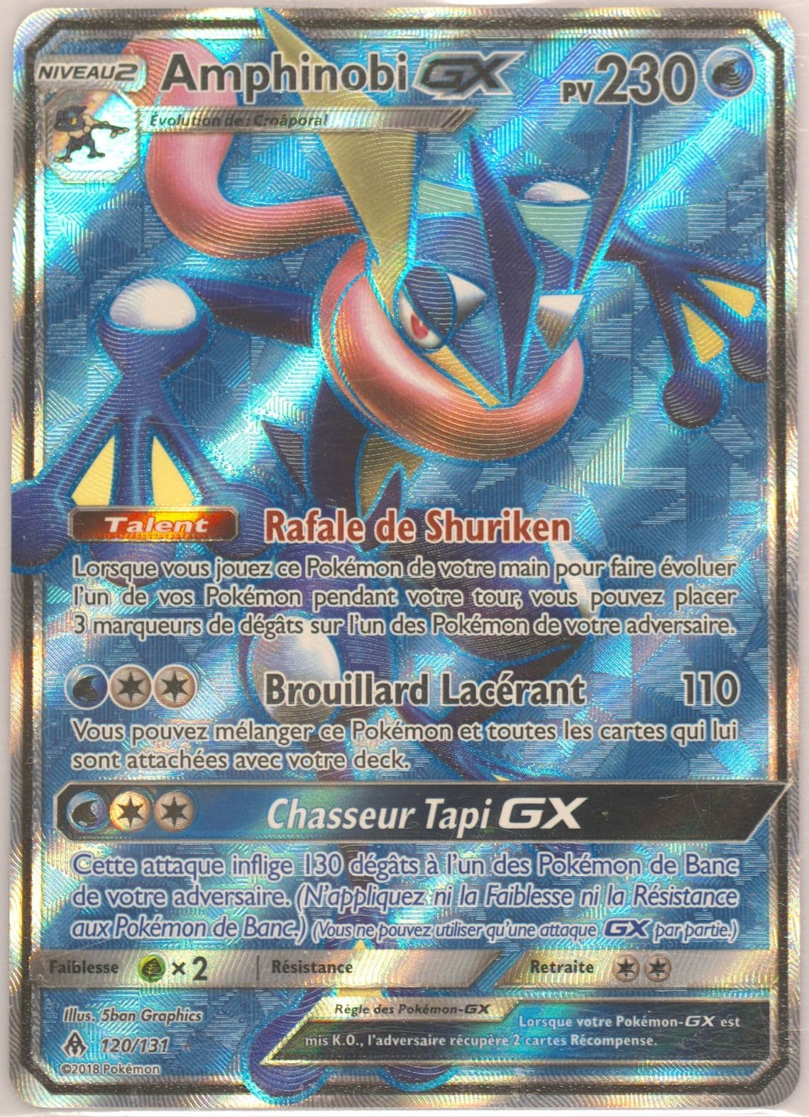 Full Art/Amphinobi GX French (120) 2018 Pokemon Sun & Moon Forbidden Light