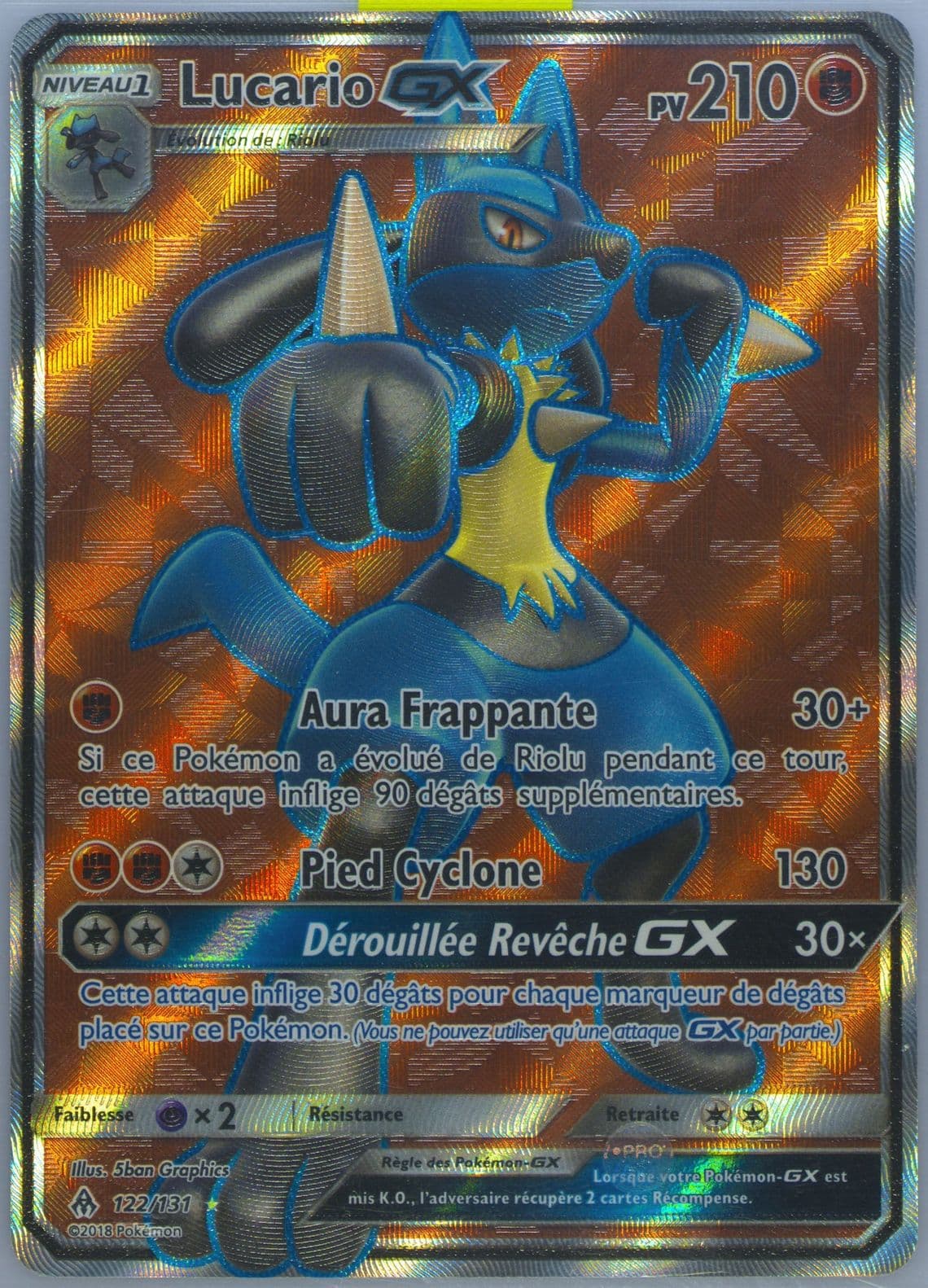 Full Art/Lucario GX French (122) 2018 Pokemon Sun & Moon Forbidden Light