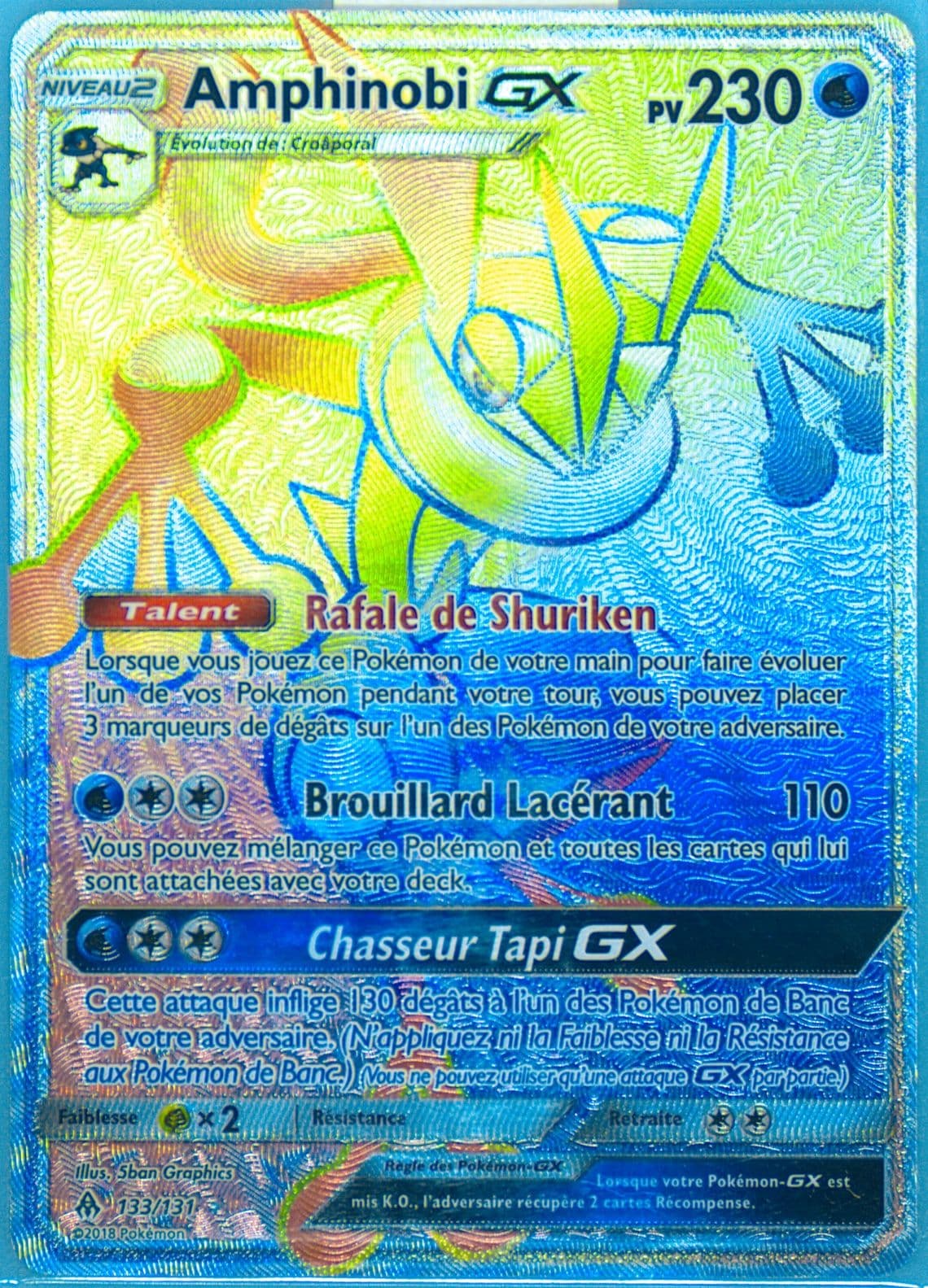 Full Art/Amphinobi GX French-Secret (133) 2018 Pokemon Sun & Moon Forbidden Light