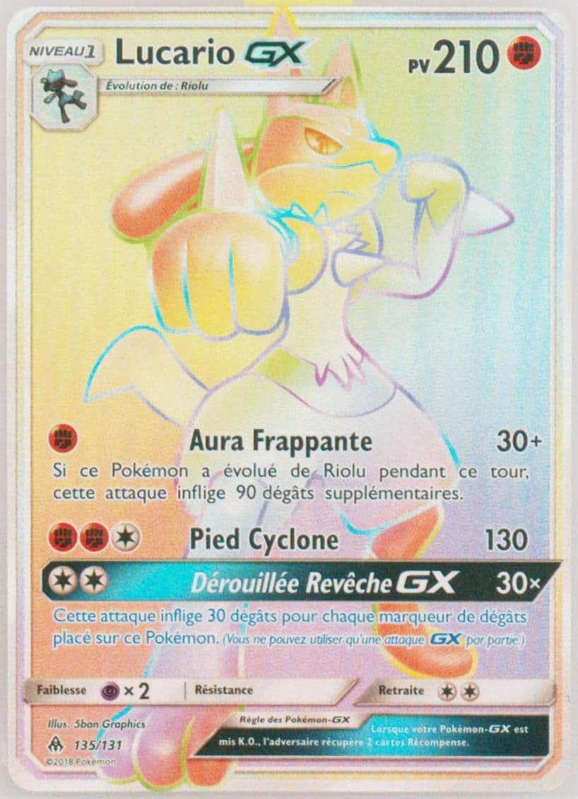 Full Art/Lucario GX French-Secret (135) 2018 Pokemon Sun & Moon Forbidden Light