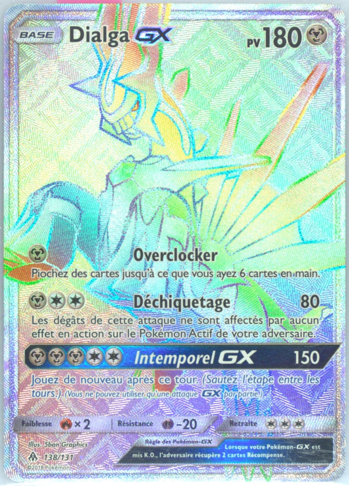 Full Art/Dialga GX French-Secret (138) 2018 Pokemon Sun & Moon Forbidden Light