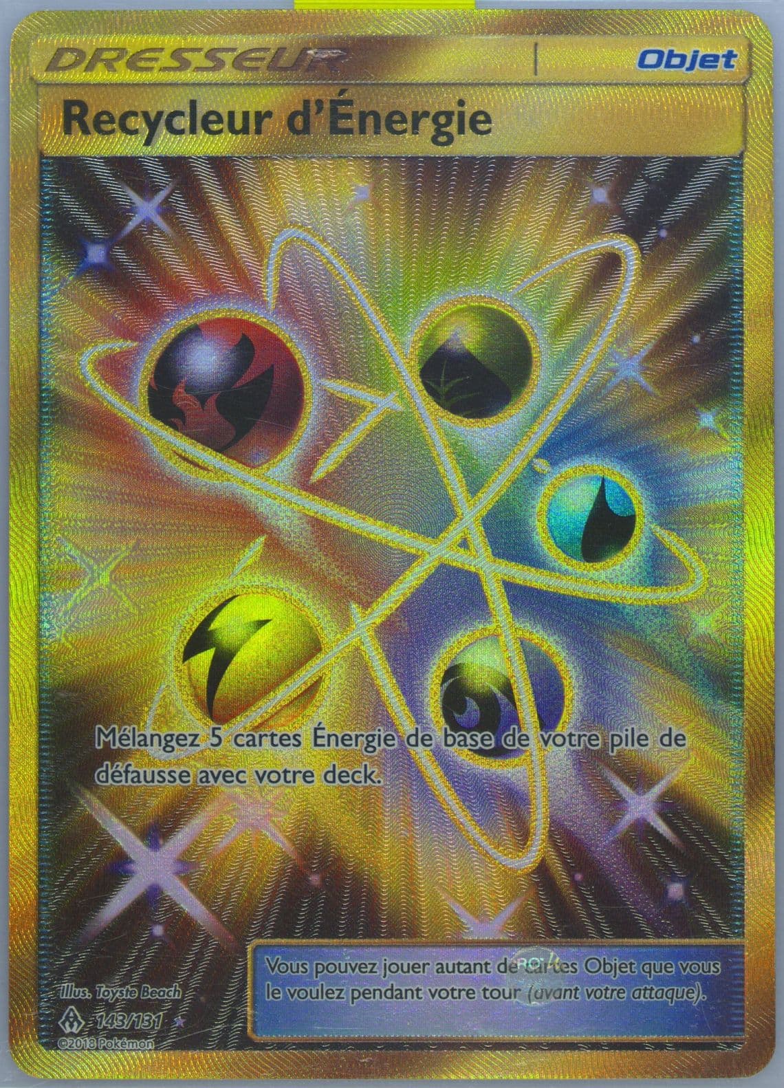 Full Art/Recycleur D'Energie French-Secret (143) 2018 Pokemon Sun & Moon Forbidden Light