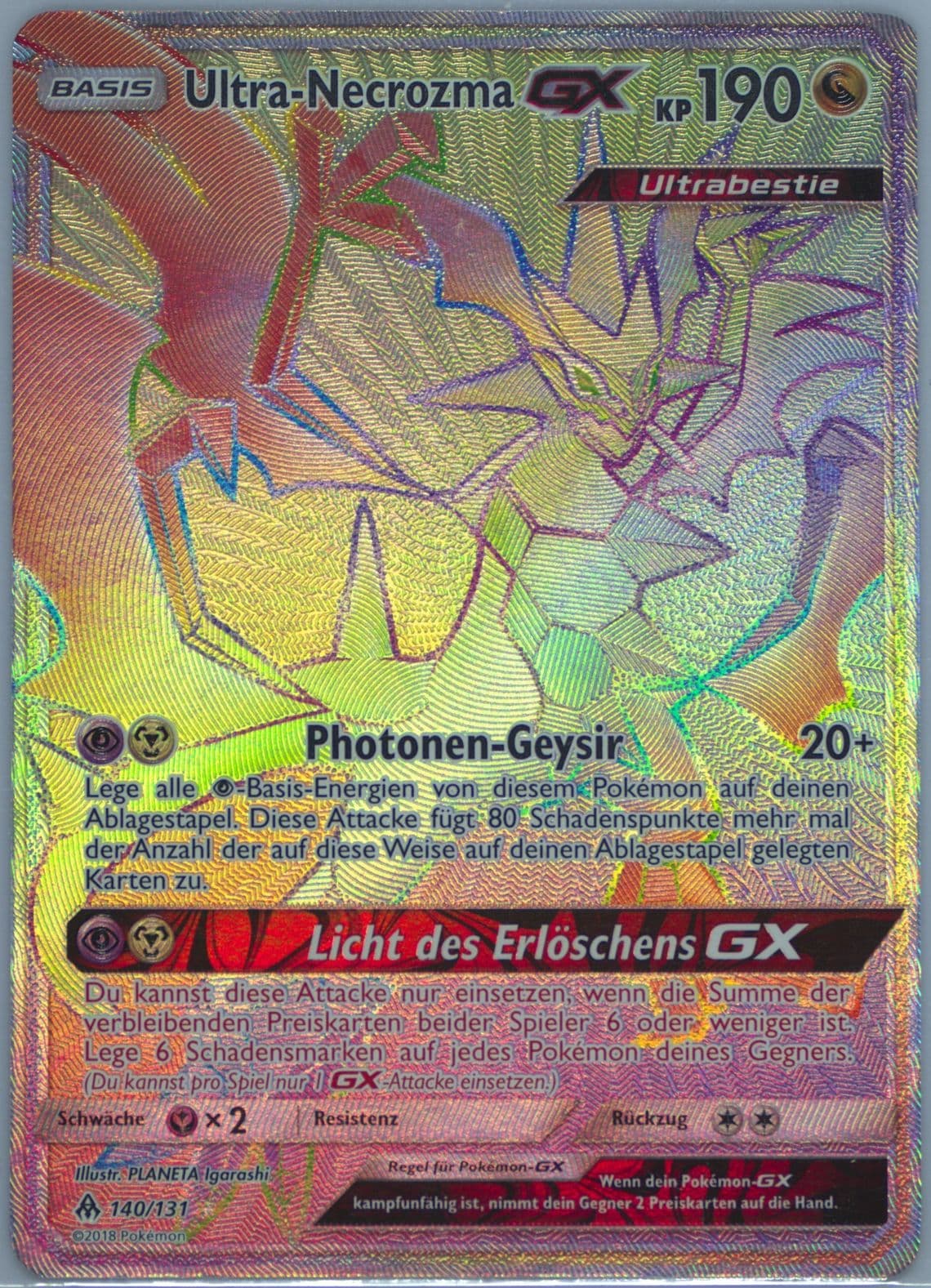 Full Art/Ultra-Necrozma GX German-Secret (140) 2018 Pokemon Sun & Moon Forbidden Light