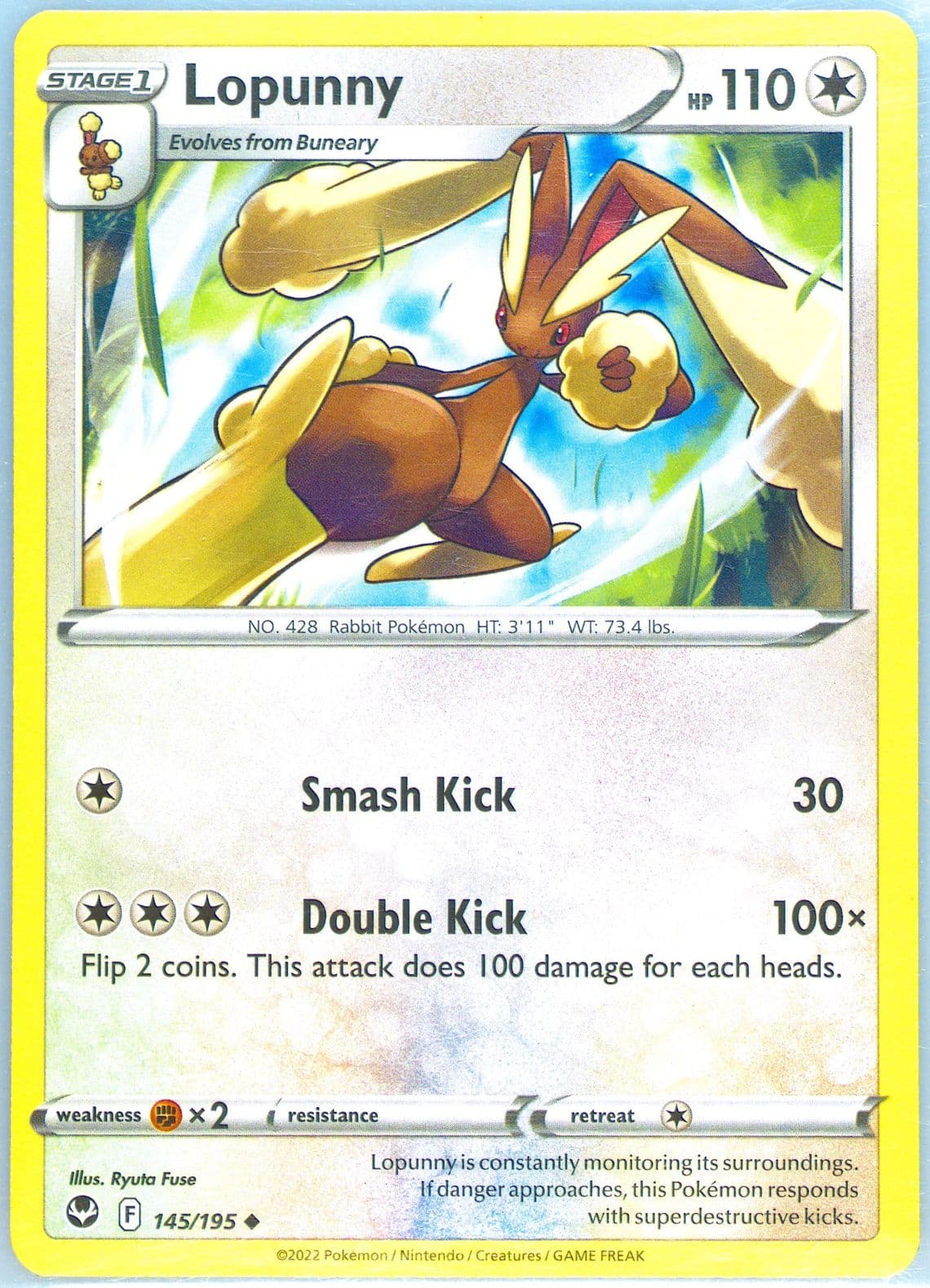 Lopunny (145) 2022 Pokemon Sword & Shield Silver Tempest