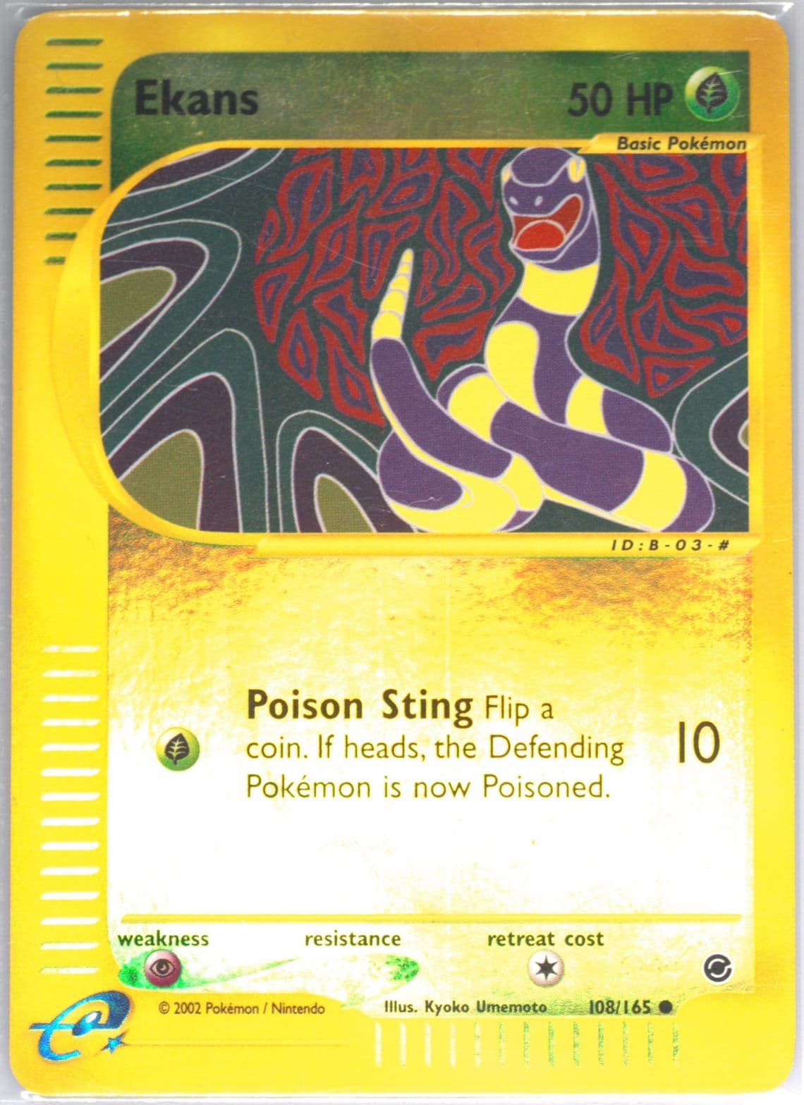 Ekans-Reverse Foil (108) 2002 Pokemon Expedition