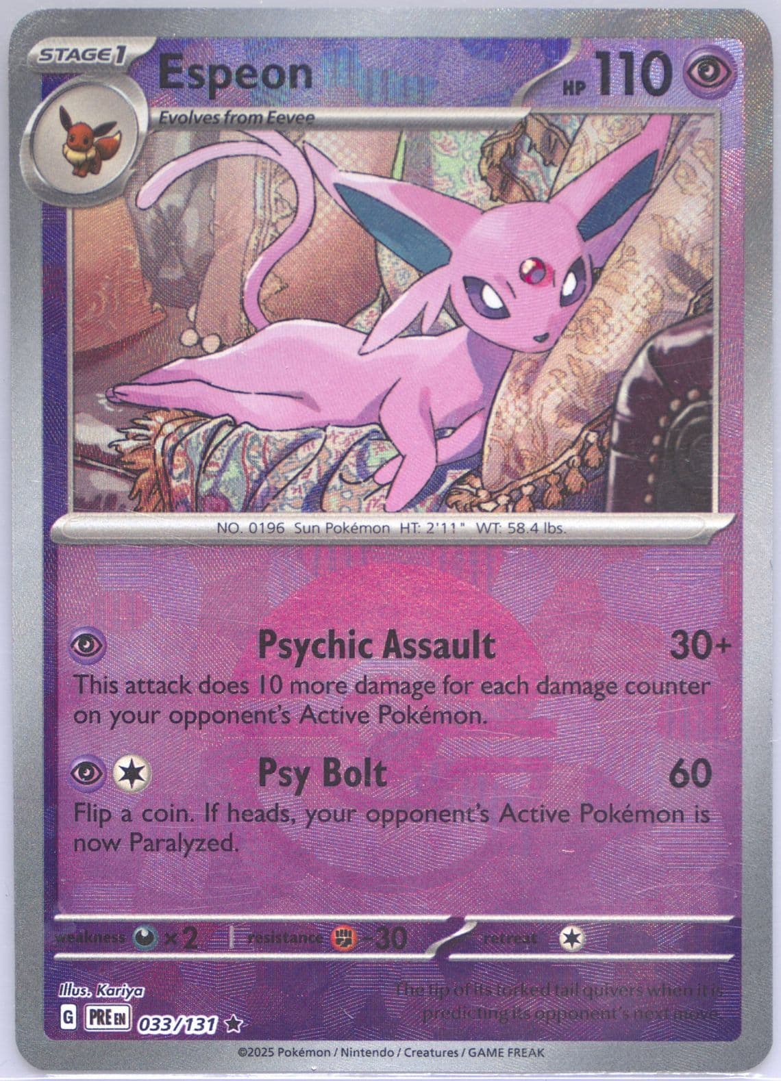 Espeon Poke Ball Reverse Holo (033) 2025 Pokemon Pre EN-Prismatic Evolutions