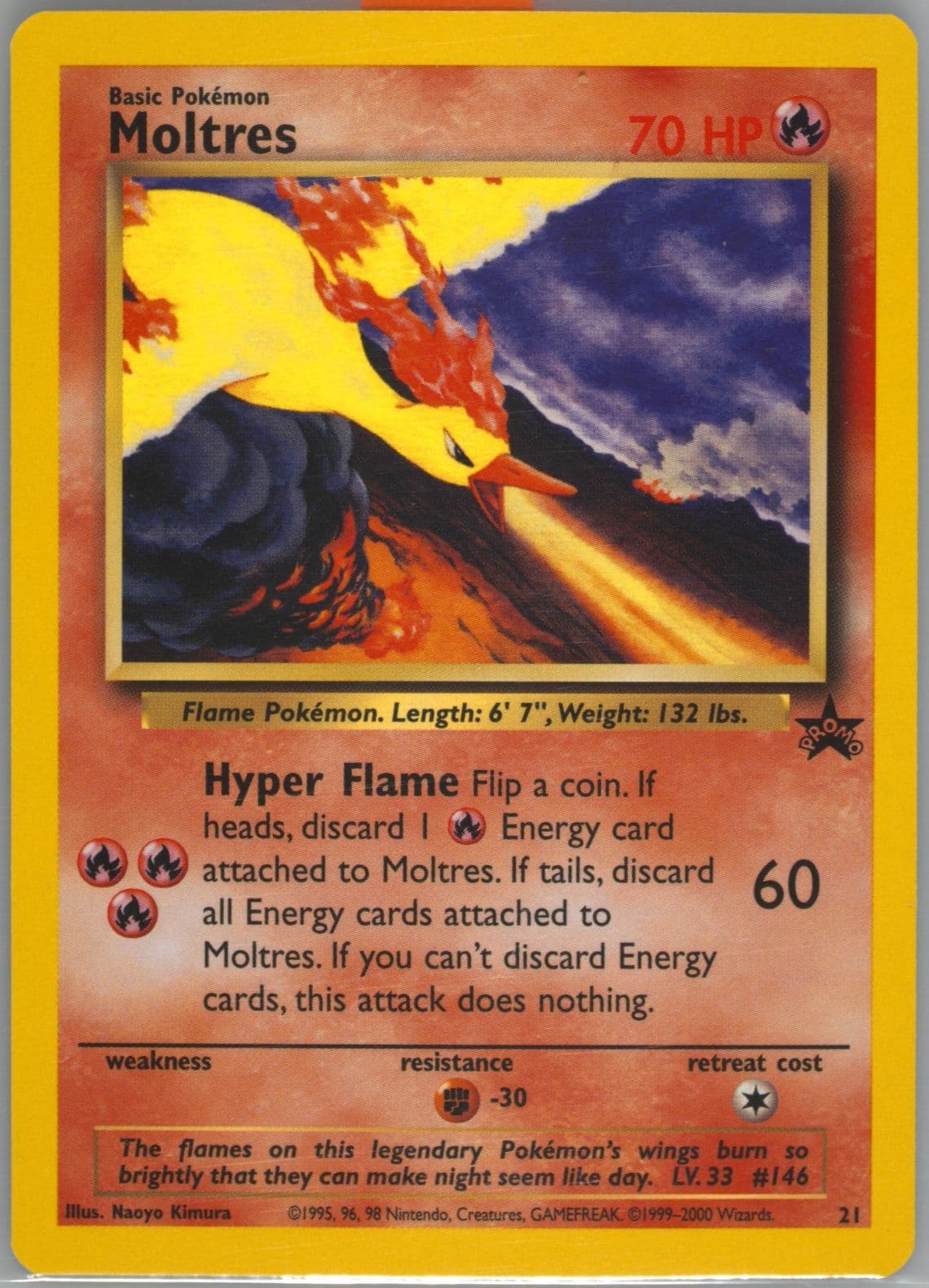 Moltres Naoyo Kimura Corrected (21) 2000 Pokemon Promo Black Star