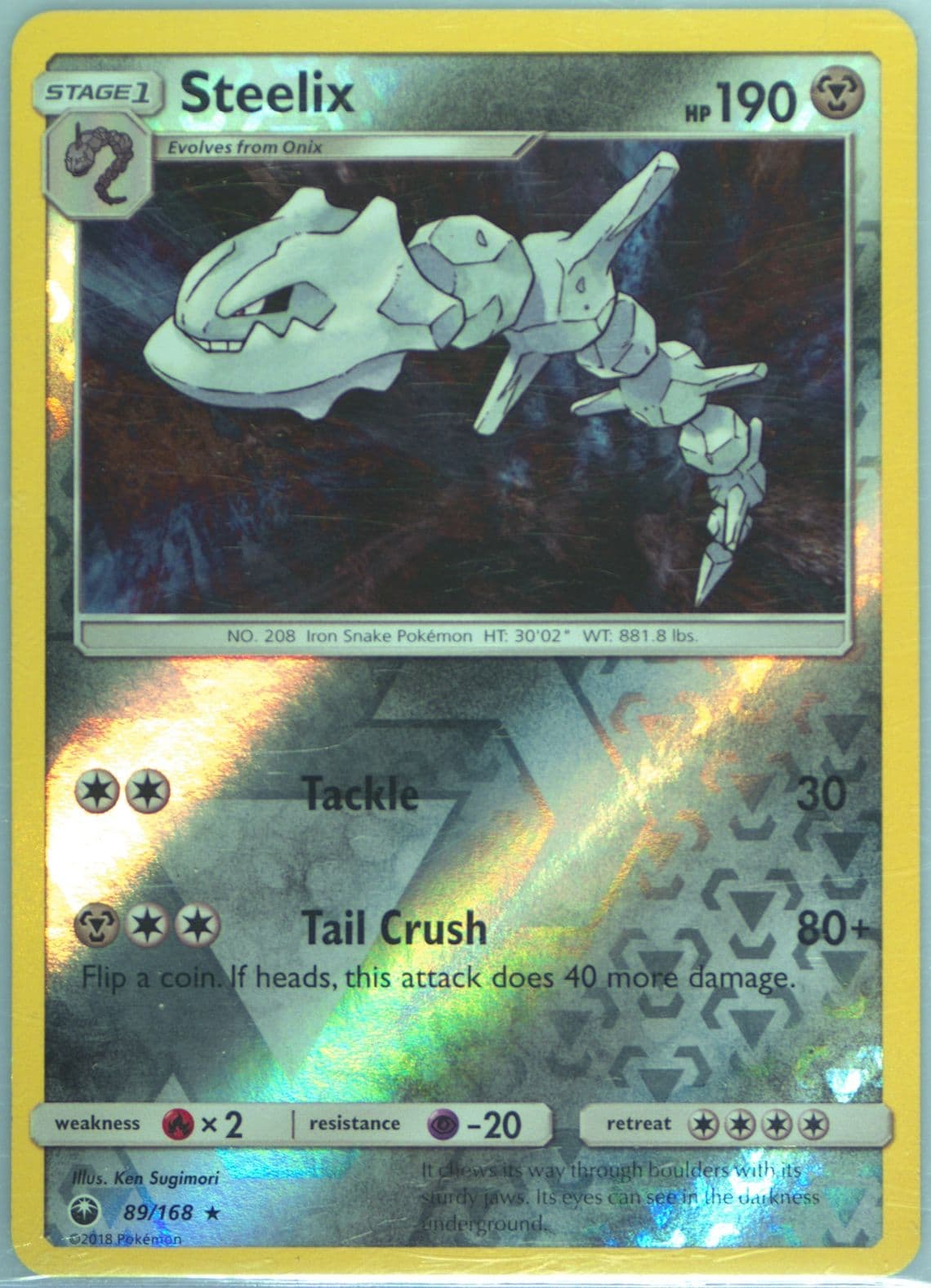 Steelix-Reverse Foil (89) 2018 Pokemon Sun & Moon Celestial Storm