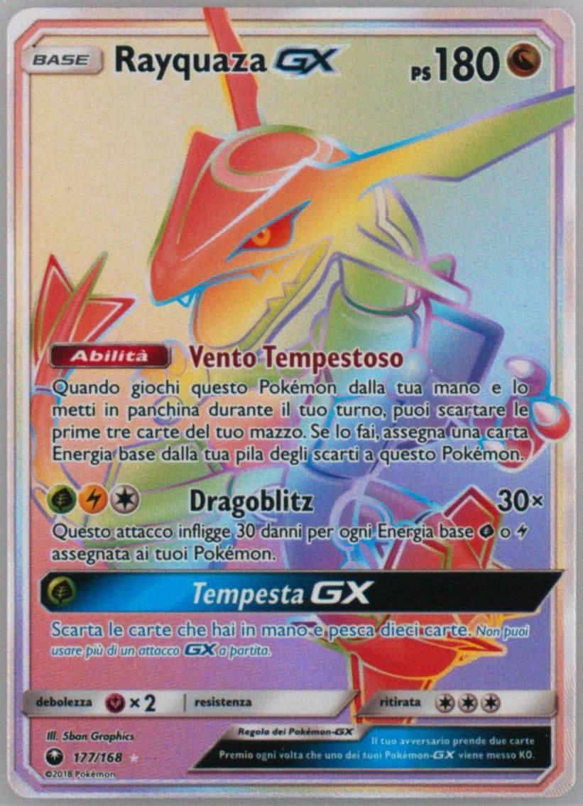 Full Art/Rayquaza GX Italian-Secret (177) 2018 Pokemon Sun & Moon Celestial Storm