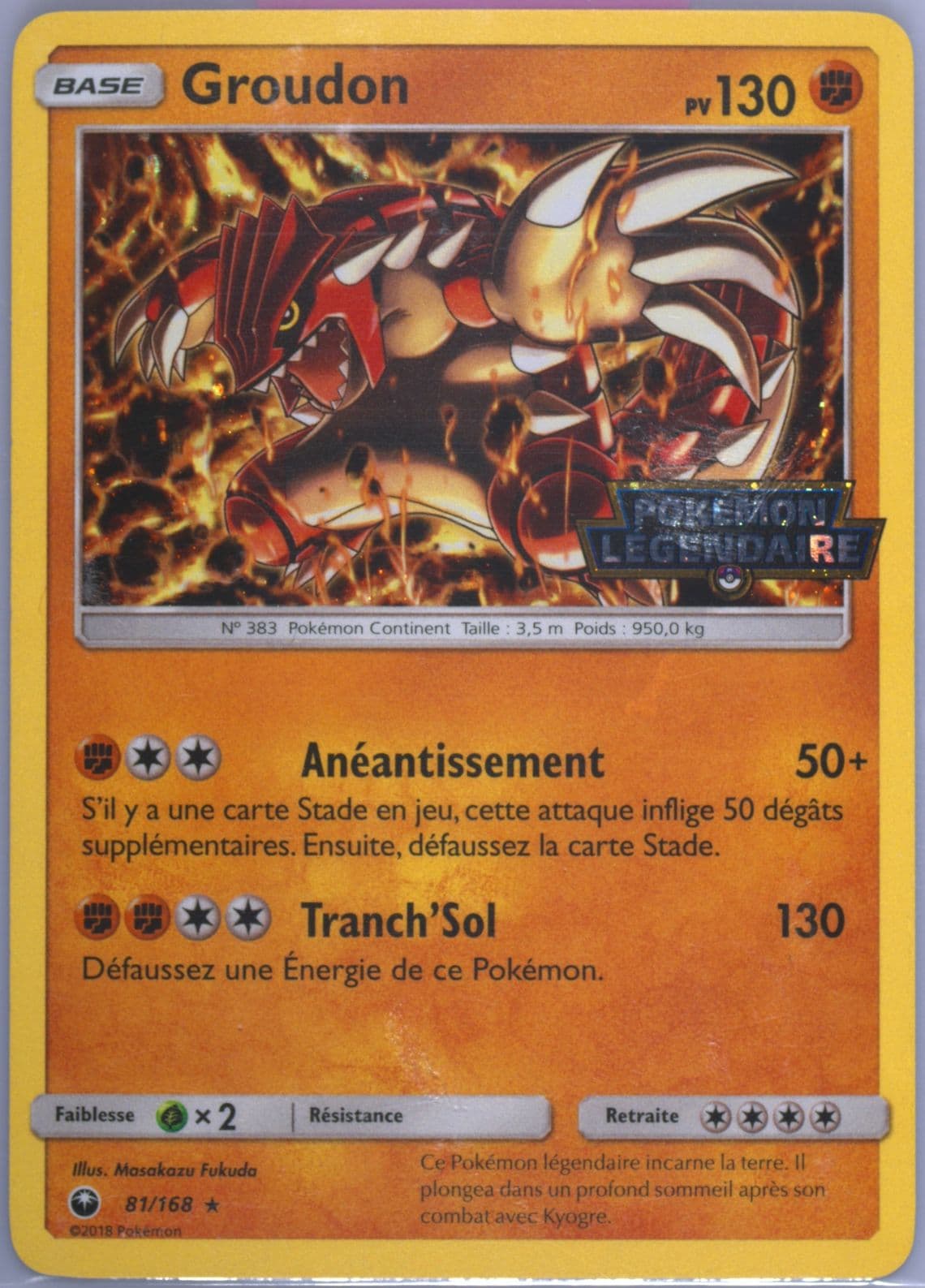 Groudon-Reverse Foil French (81) 2018 Pokemon Sun & Moon Celestial Storm