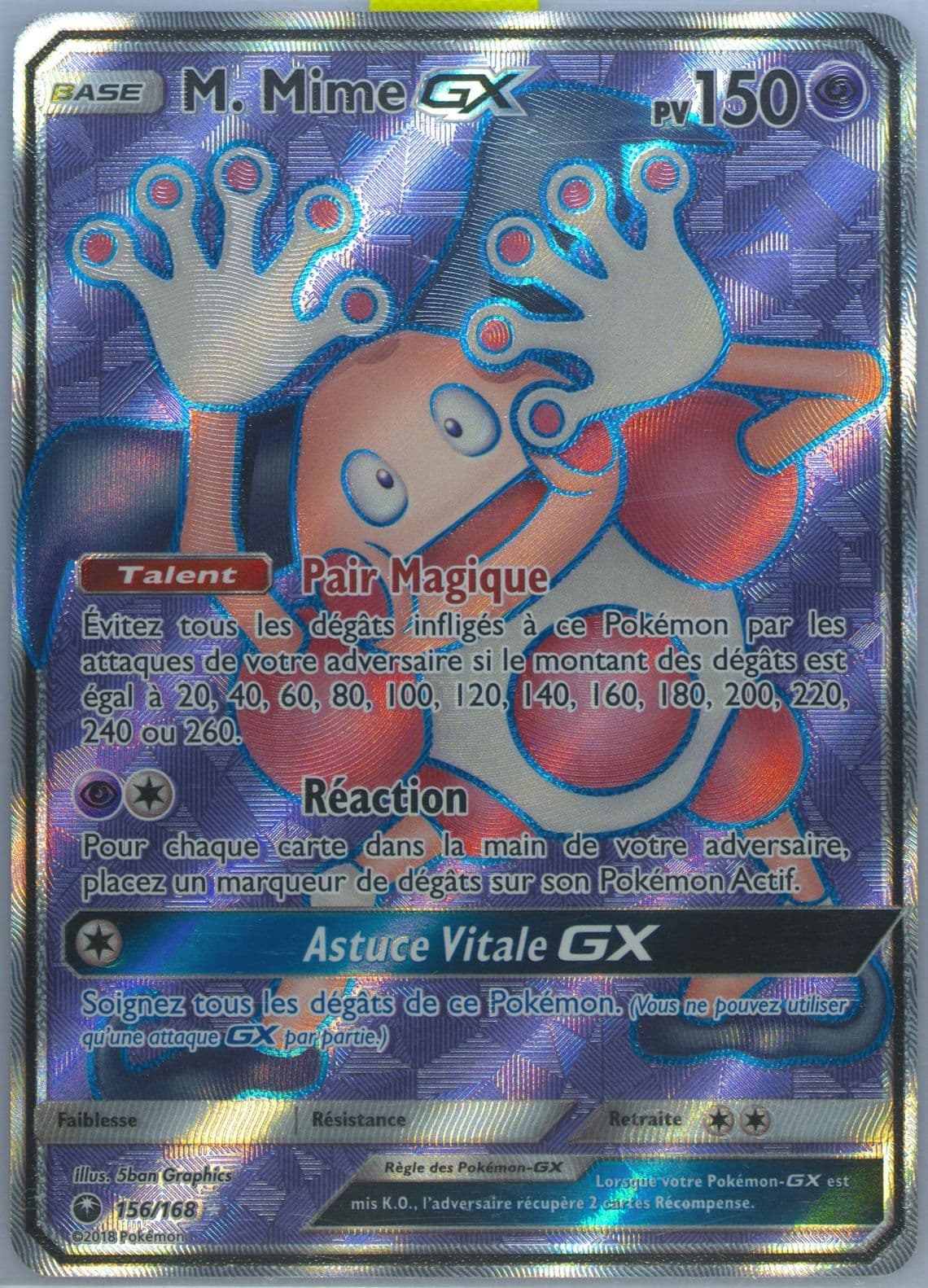 Full Art/M. Mime GX French (156) 2018 Pokemon Sun & Moon Celestial Storm