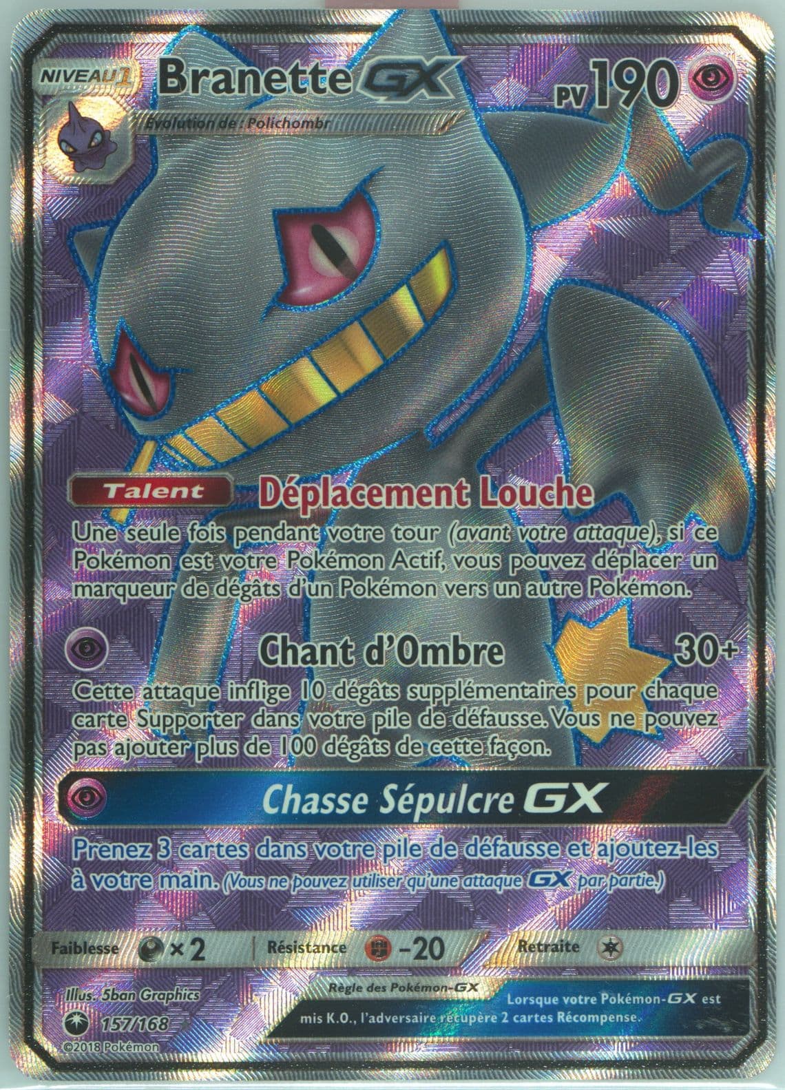 Full Art/Branette GX French (157) 2018 Pokemon Sun & Moon Celestial Storm