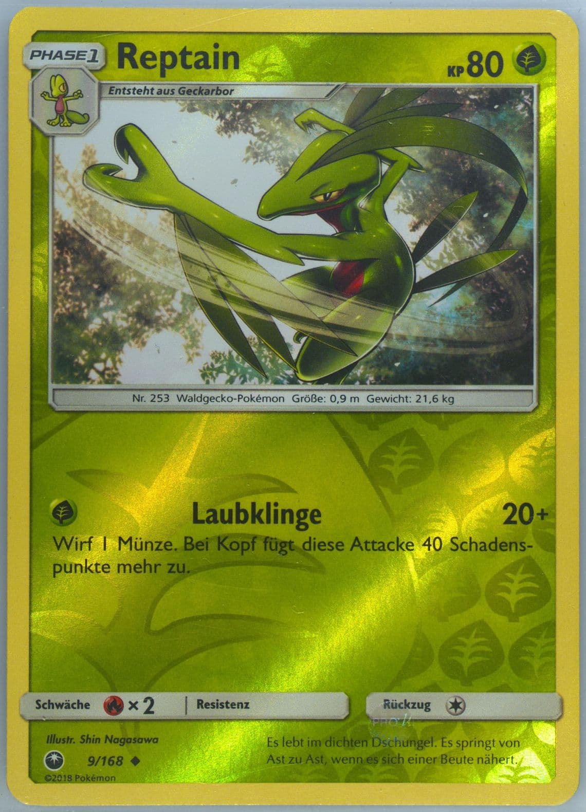 Reptain-Reverse Foil German (9) 2018 Pokemon Sun & Moon Celestial Storm