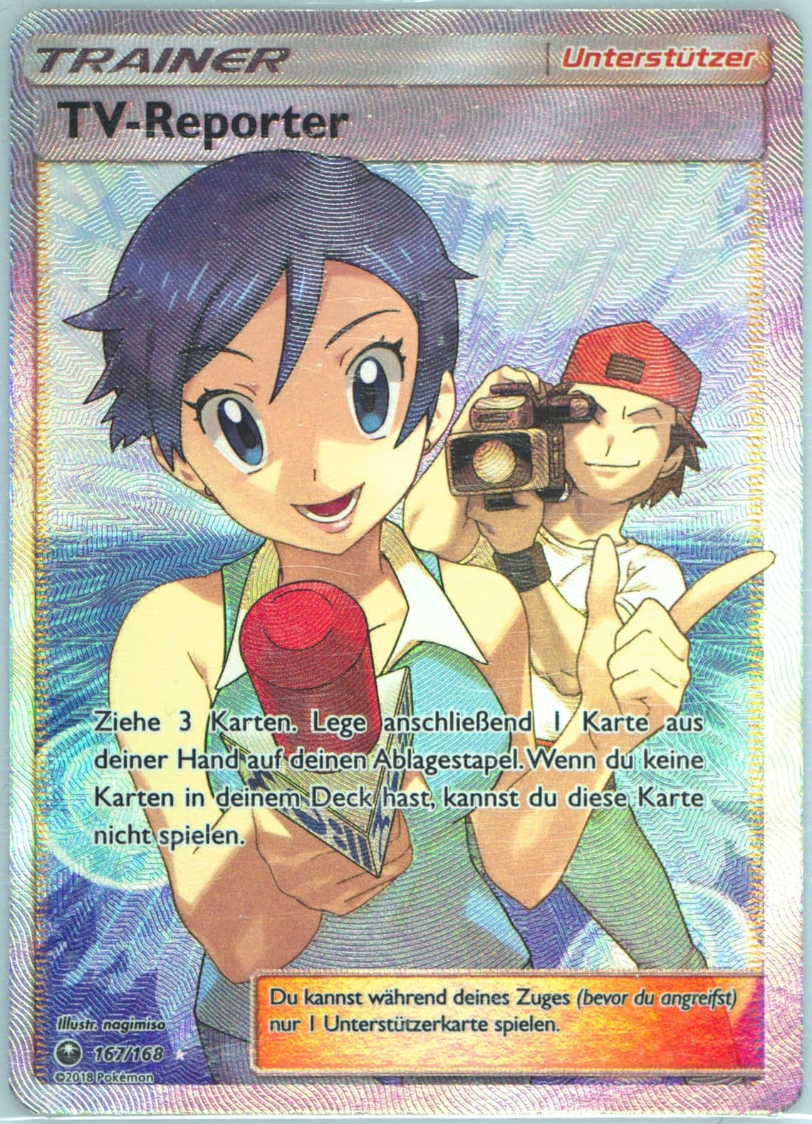 Full Art/TV-Reporter German (167) 2018 Pokemon Sun & Moon Celestial Storm