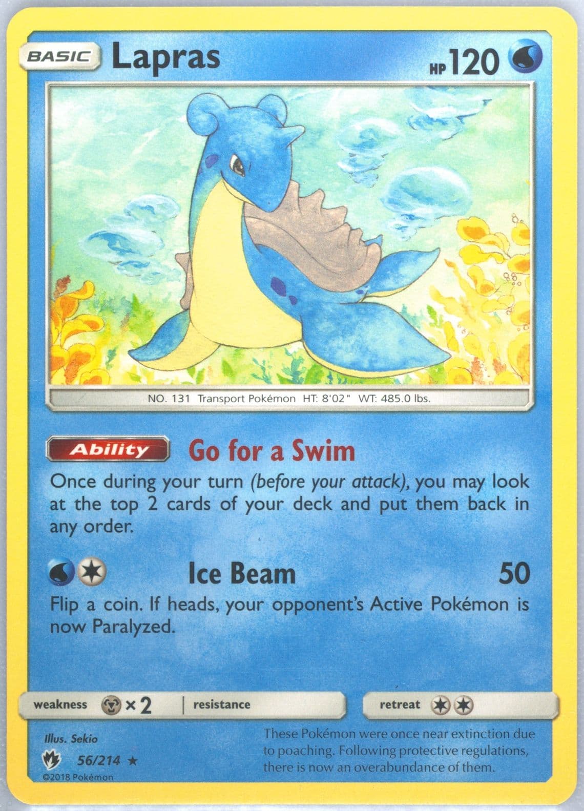 Lapras (56) 2018 Pokemon Sun & Moon Lost Thunder