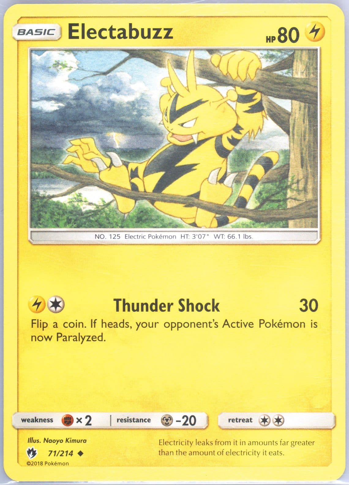Electabuzz (71) 2018 Pokemon Sun & Moon Lost Thunder