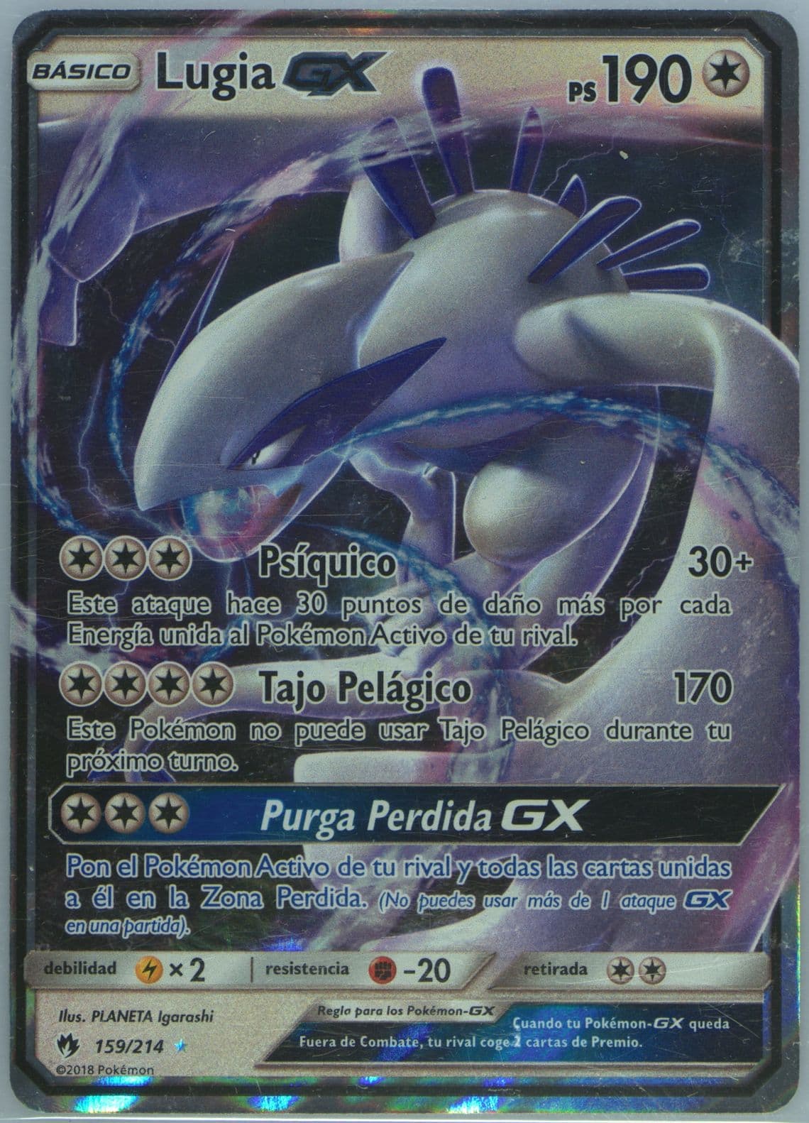 Lugia GX Spanish (159) 2018 Pokemon Sun & Moon Lost Thunder