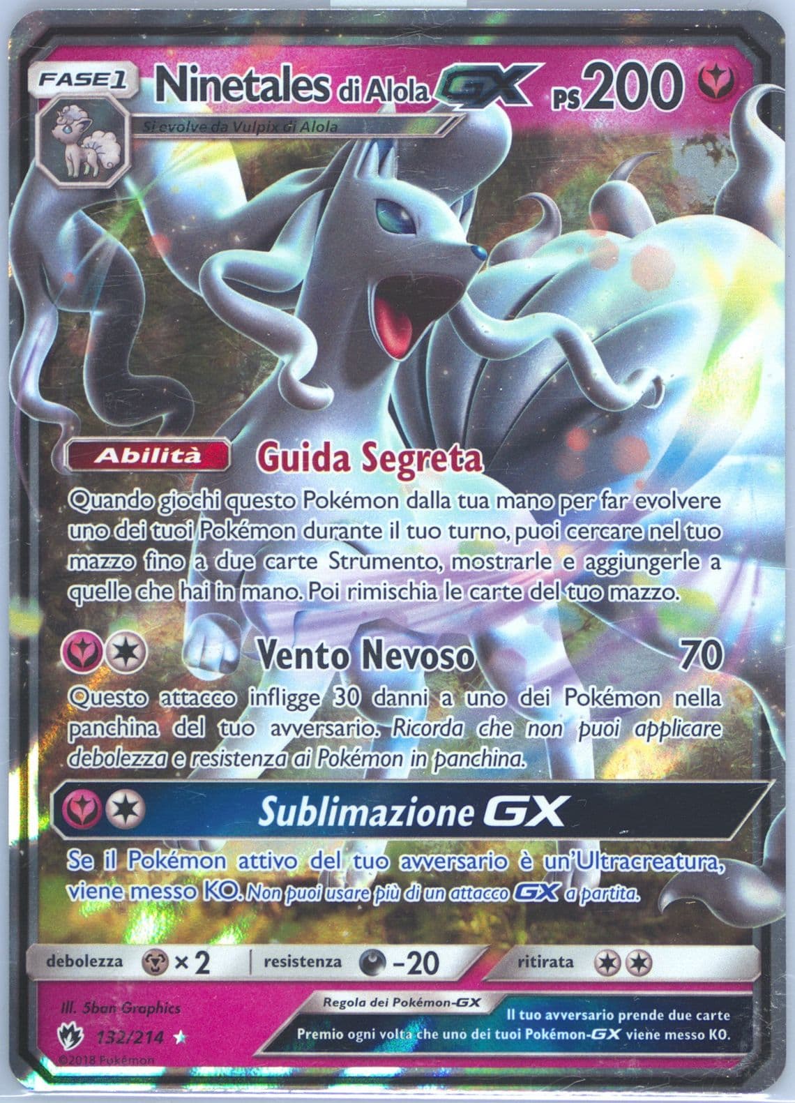 Ninetales DI Alola GX Italian (132) 2018 Pokemon Sun & Moon Lost Thunder