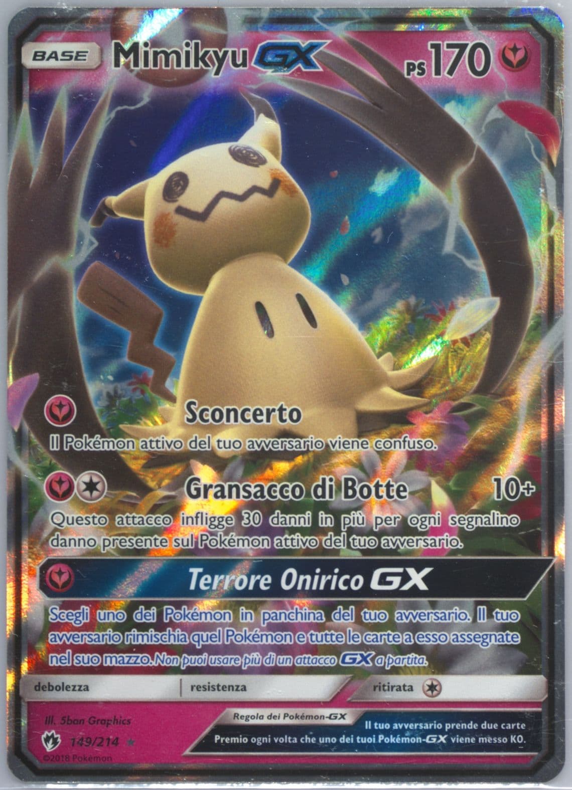 Mimikyu GX Italian (149) 2018 Pokemon Sun & Moon Lost Thunder