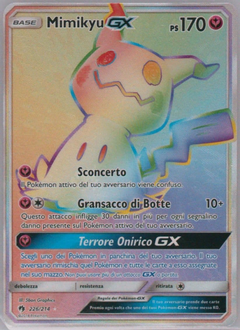 Full Art/Mimikyu GX Italian-Secret (226) 2018 Pokemon Sun & Moon Lost Thunder
