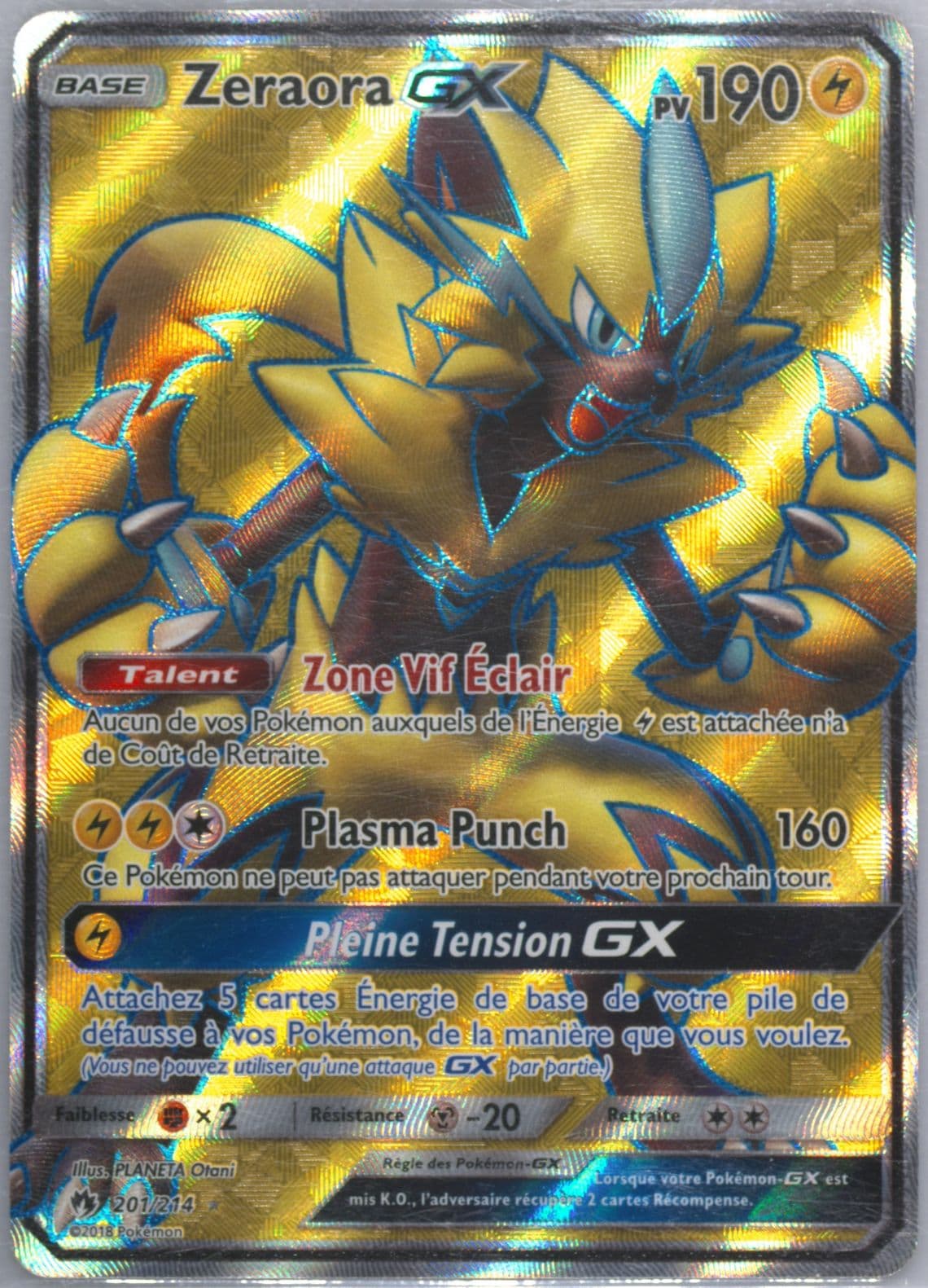Full Art/Zeraora GX French (201) 2018 Pokemon Sun & Moon Lost Thunder