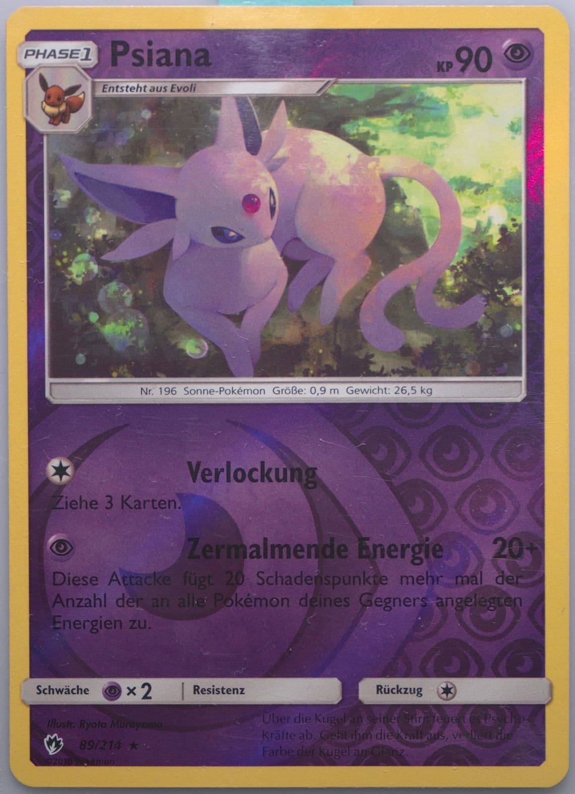 Psiana-Reverse Foil German (89) 2018 Pokemon Sun & Moon Lost Thunder