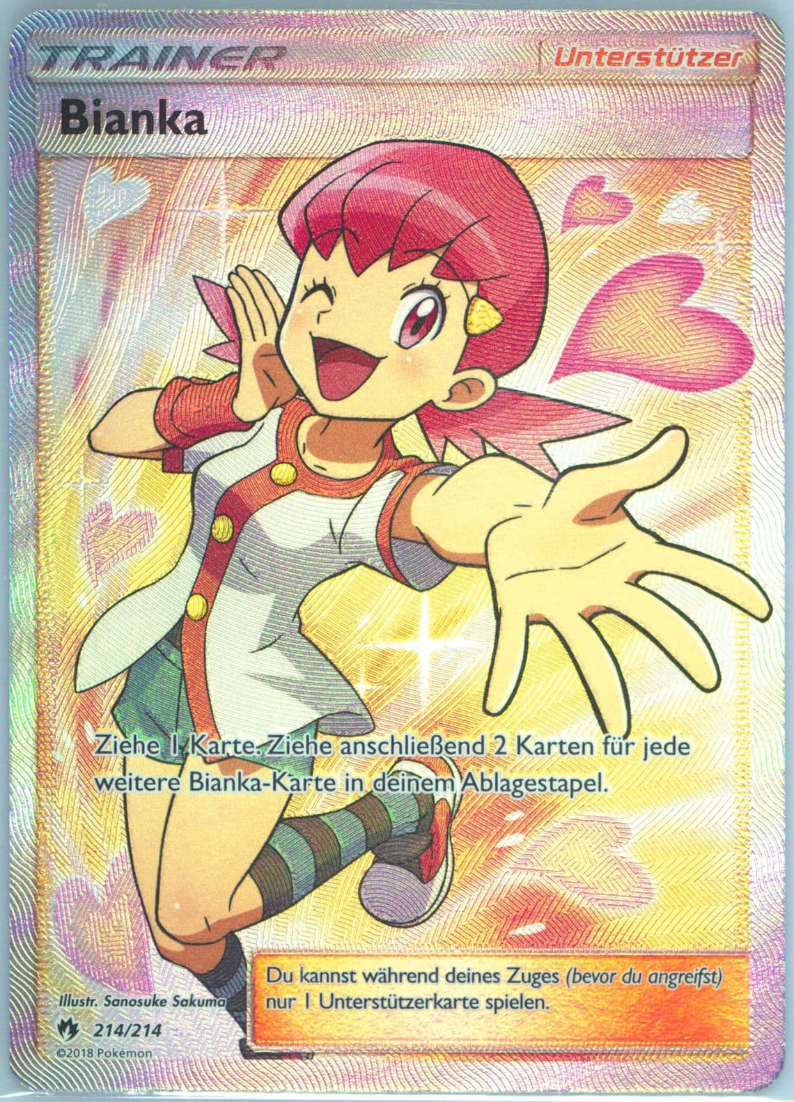 Full Art/Bianka German (214) 2018 Pokemon Sun & Moon Lost Thunder